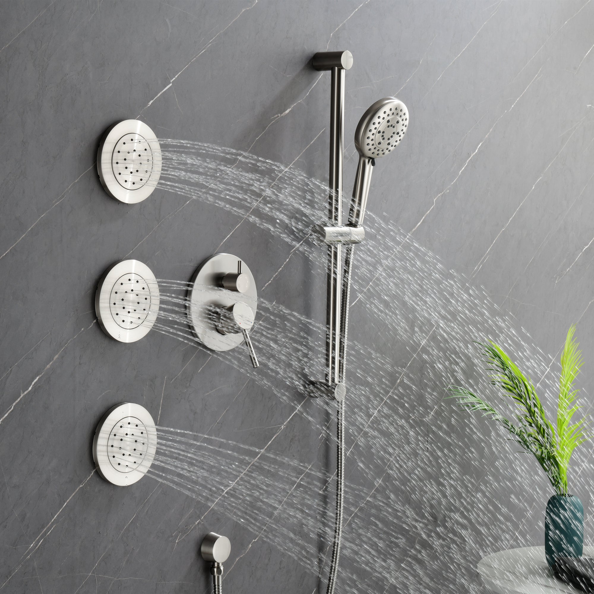 12 inch Shower Faucet Set  with Lever Handles and 3 Jets