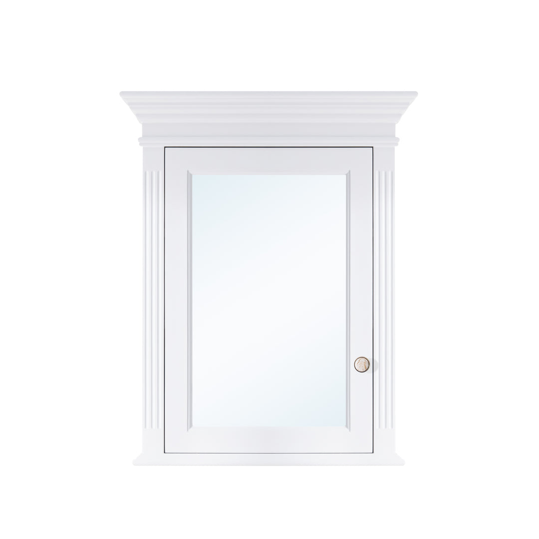 24 in. W x 30 in. H Rectangular Solid Wood Surface-Mount Medicine Cabinet with Mirror in White