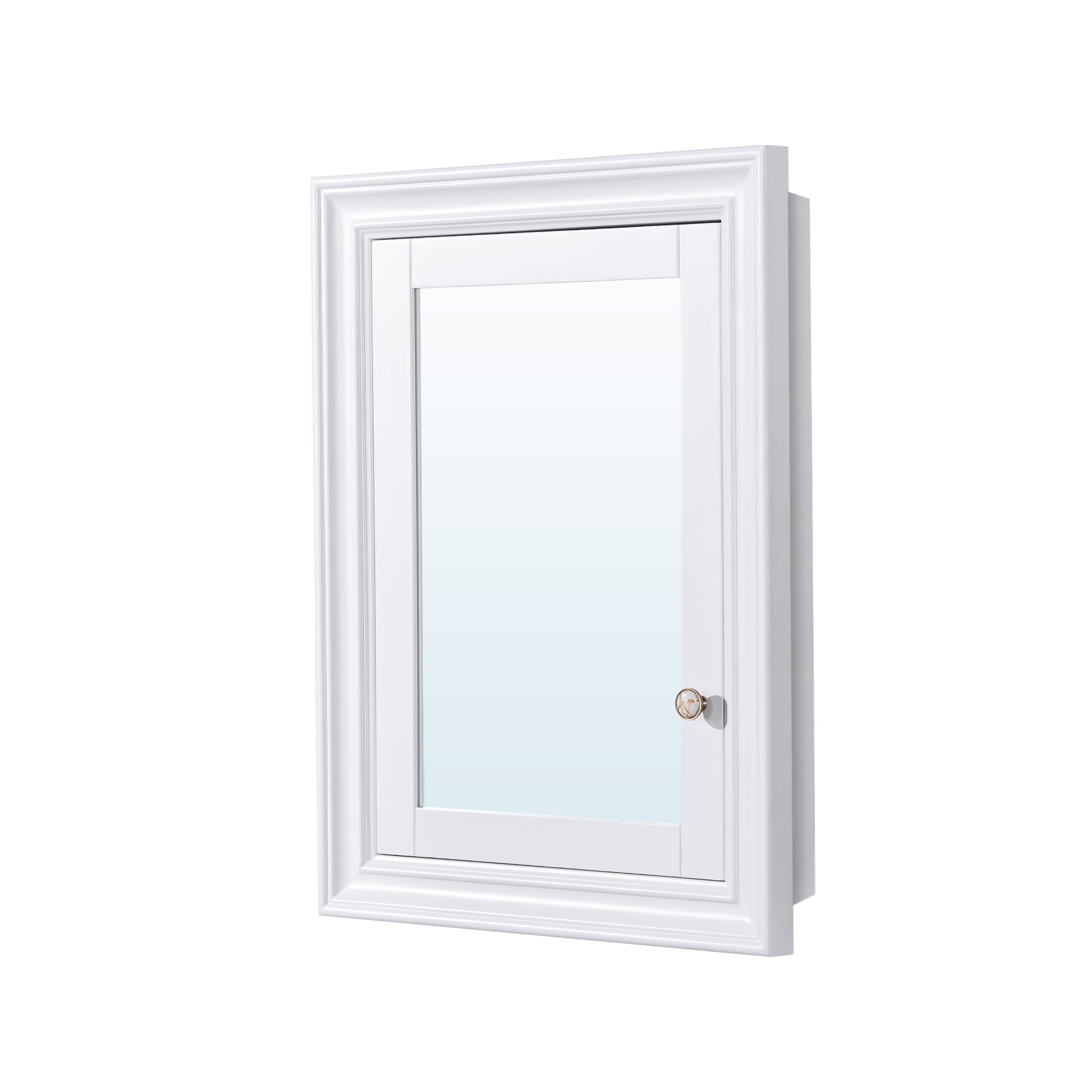 24 in.W x 32 in.H Recessed Bathroom Medicine Cabinet with Mirror in White