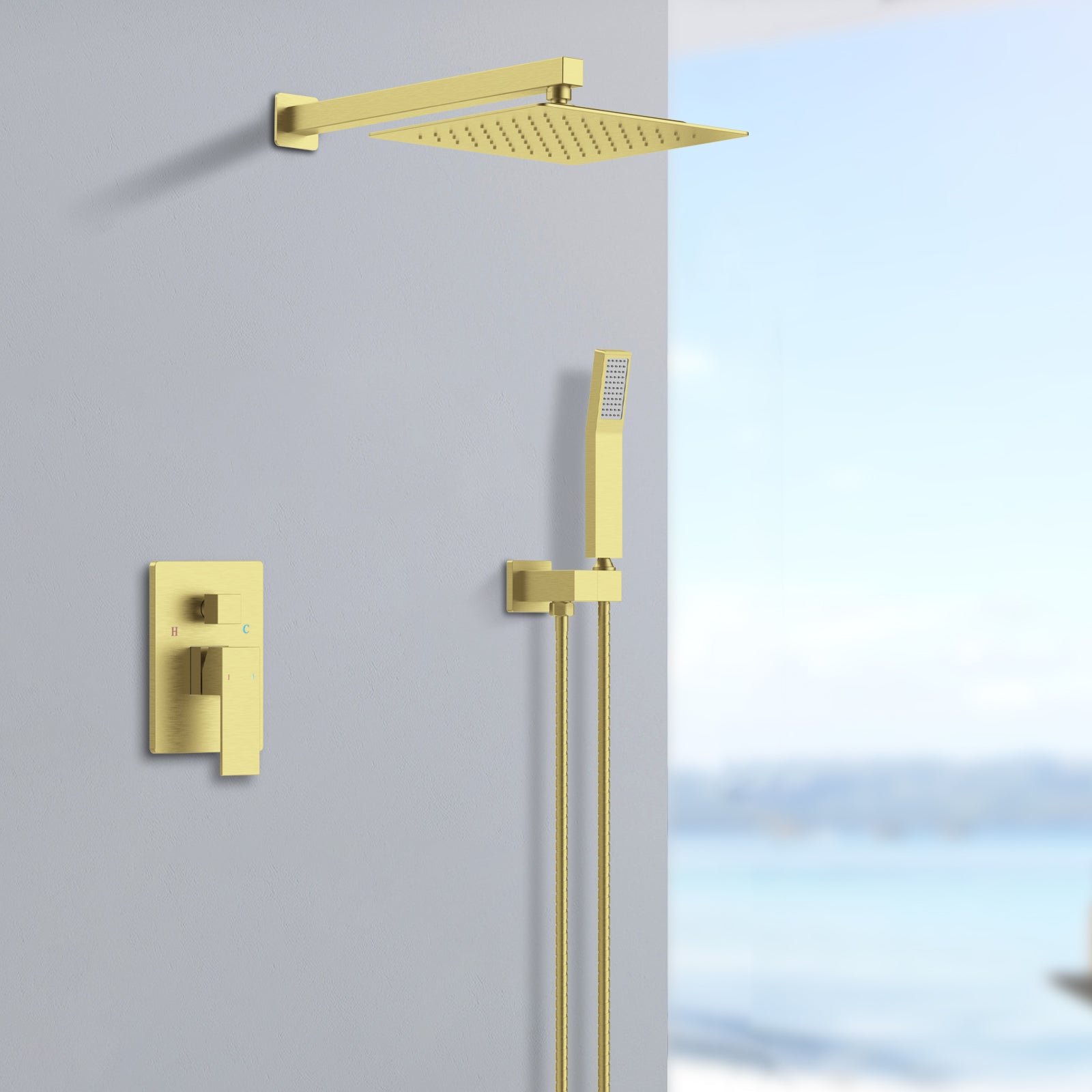 12-In Wall-Mounted Shower System with Valve