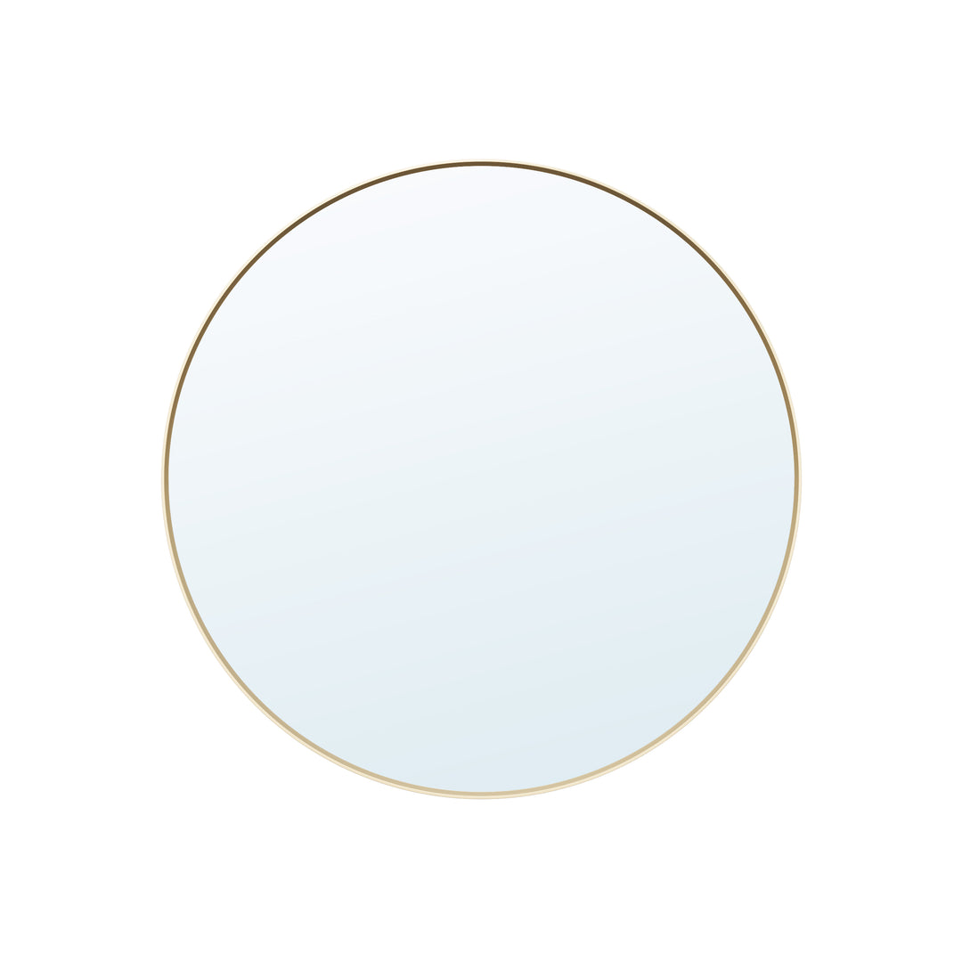 32 in. W x 32 in. H Brushed Gold Modern Bathroom Mirror Round Framed Aluminum Wall Mirror