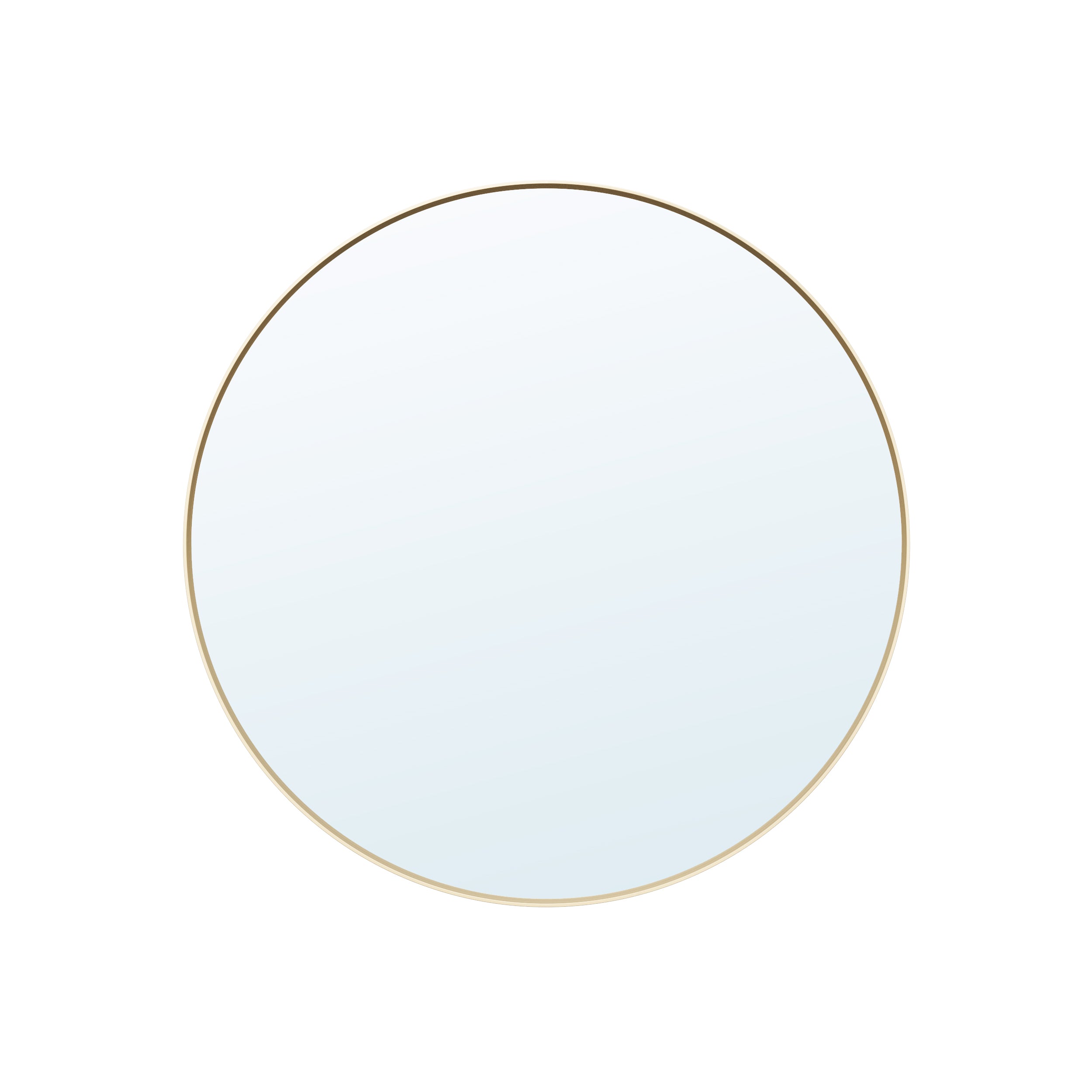 32 in. W x 32 in. H Brushed Gold Modern Bathroom Mirror Round Framed Aluminum Wall Mirror