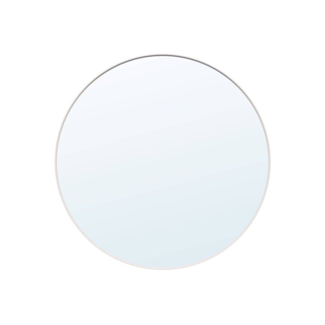 32 in. W x 32 in. H White Modern Bathroom Mirror Round Framed Aluminum Wall Mirror