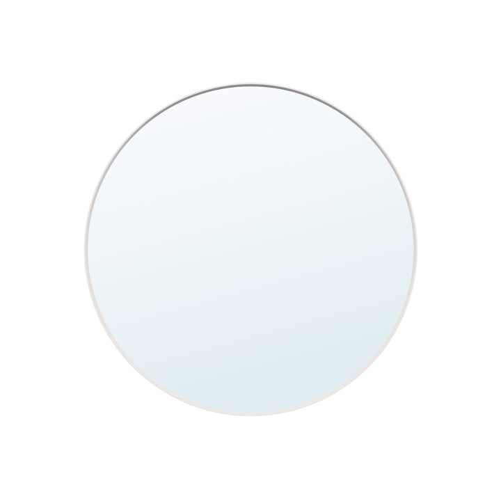 32 in. W x 32 in. H White Modern Bathroom Mirror Round Framed Aluminum Wall Mirror