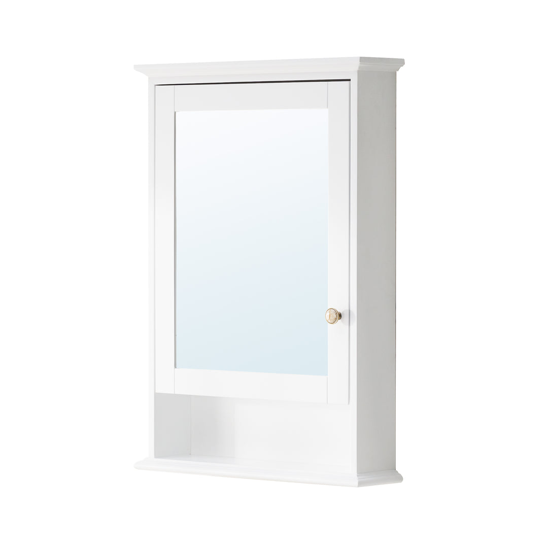 24 in.W x 34 in.H Surface-Mount Bathroom Medicine Cabinet with Mirror in White