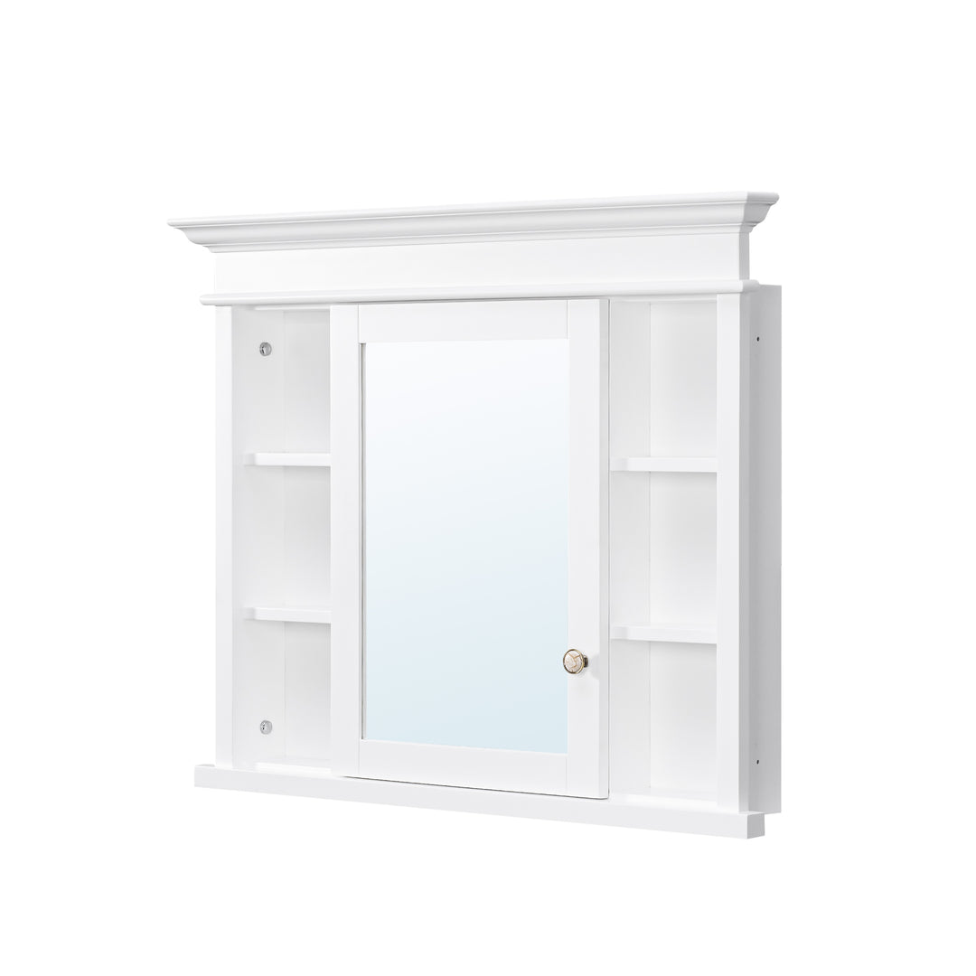 40 in.W x 32 in.H Recessed Bathroom Medicine Cabinet with Mirror in White