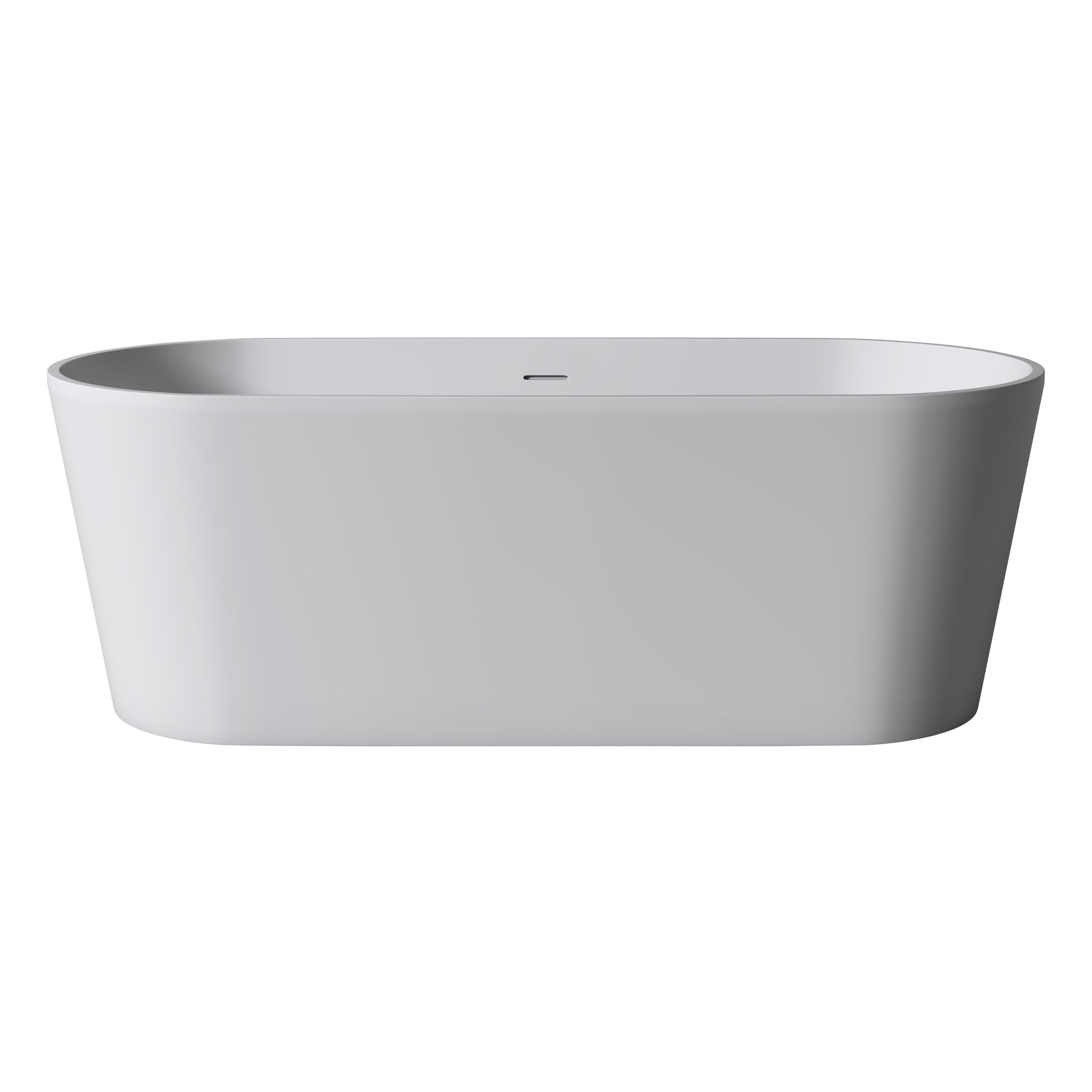 63" Stone Resin Solid Surface Matte Flatbottom Freestanding Bathtub