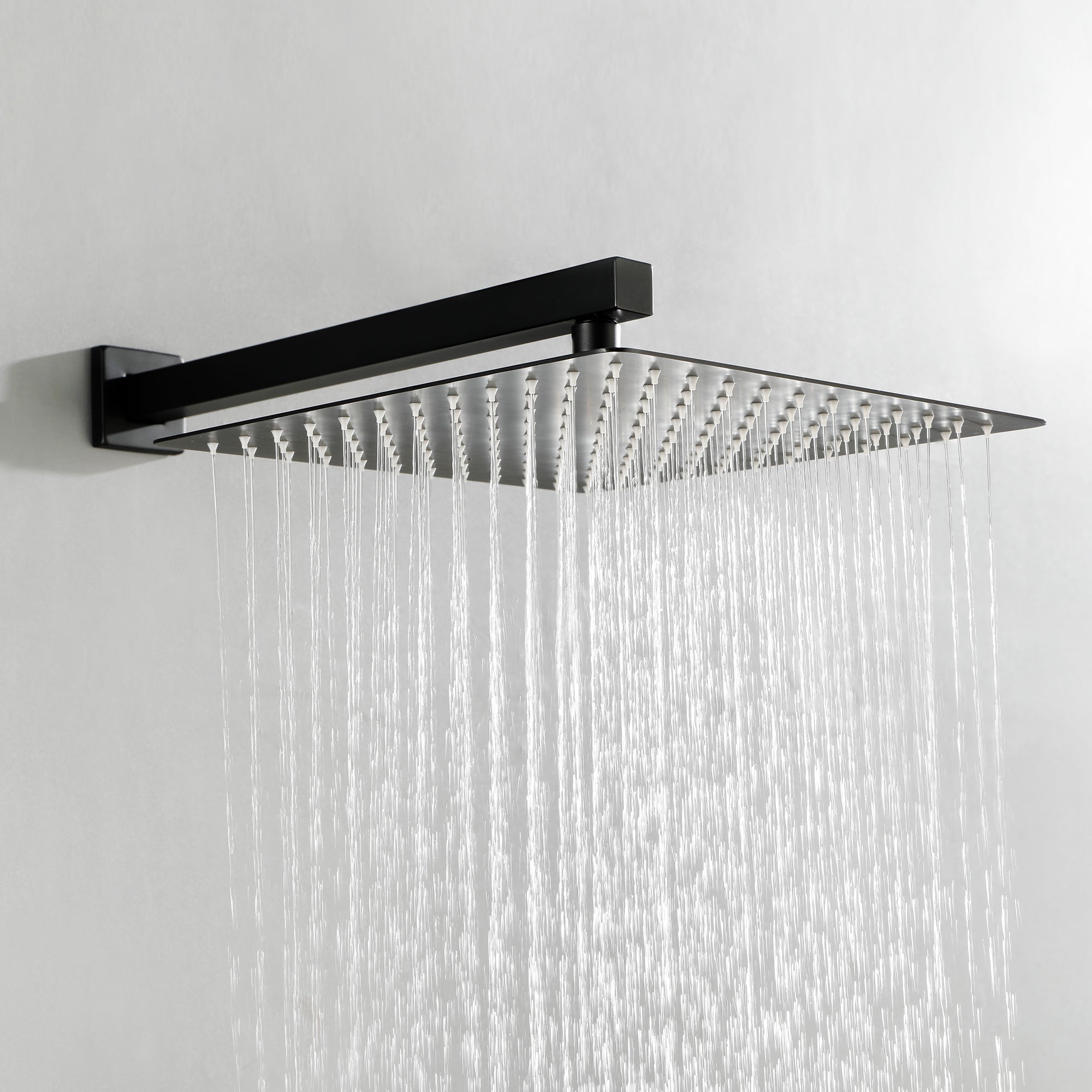 10-in Rain Shower Head Wall Mount Dual Head Waterfall Built-In Shower System