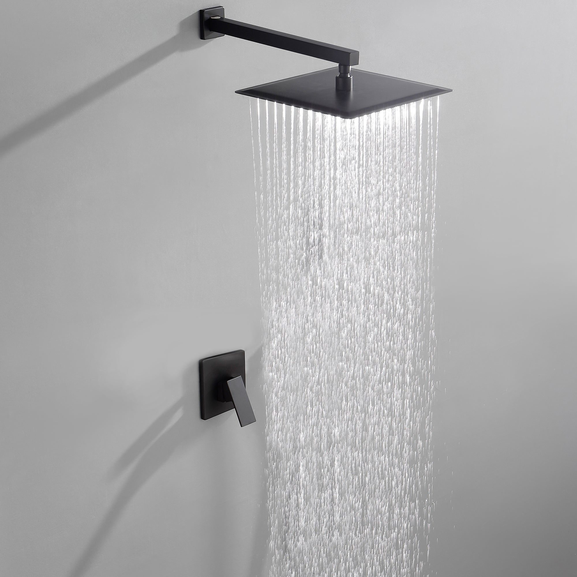 10 inch / 12 inch Modern Wall Mounted Ultra-thin Square Shower Bar System