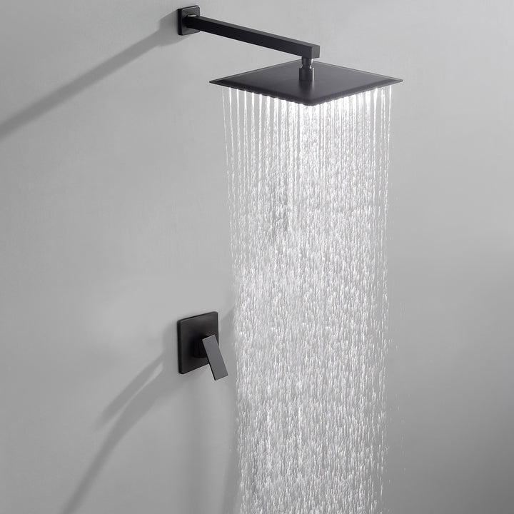 10 inch / 12 inch Modern Wall Mounted Ultra-thin Square Shower Bar System