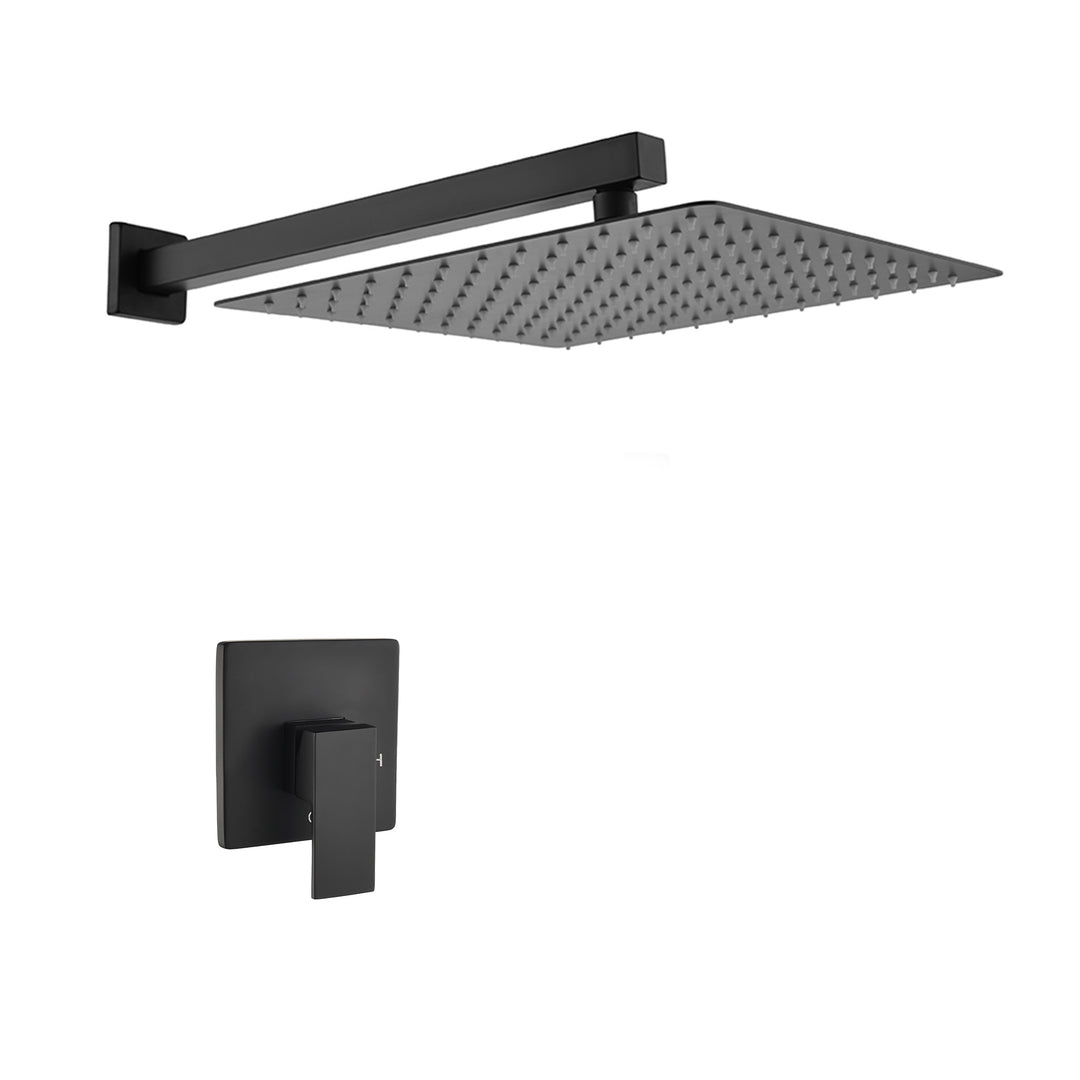 10 inch / 12 inch Modern Wall Mounted Ultra-thin Square Shower Bar System