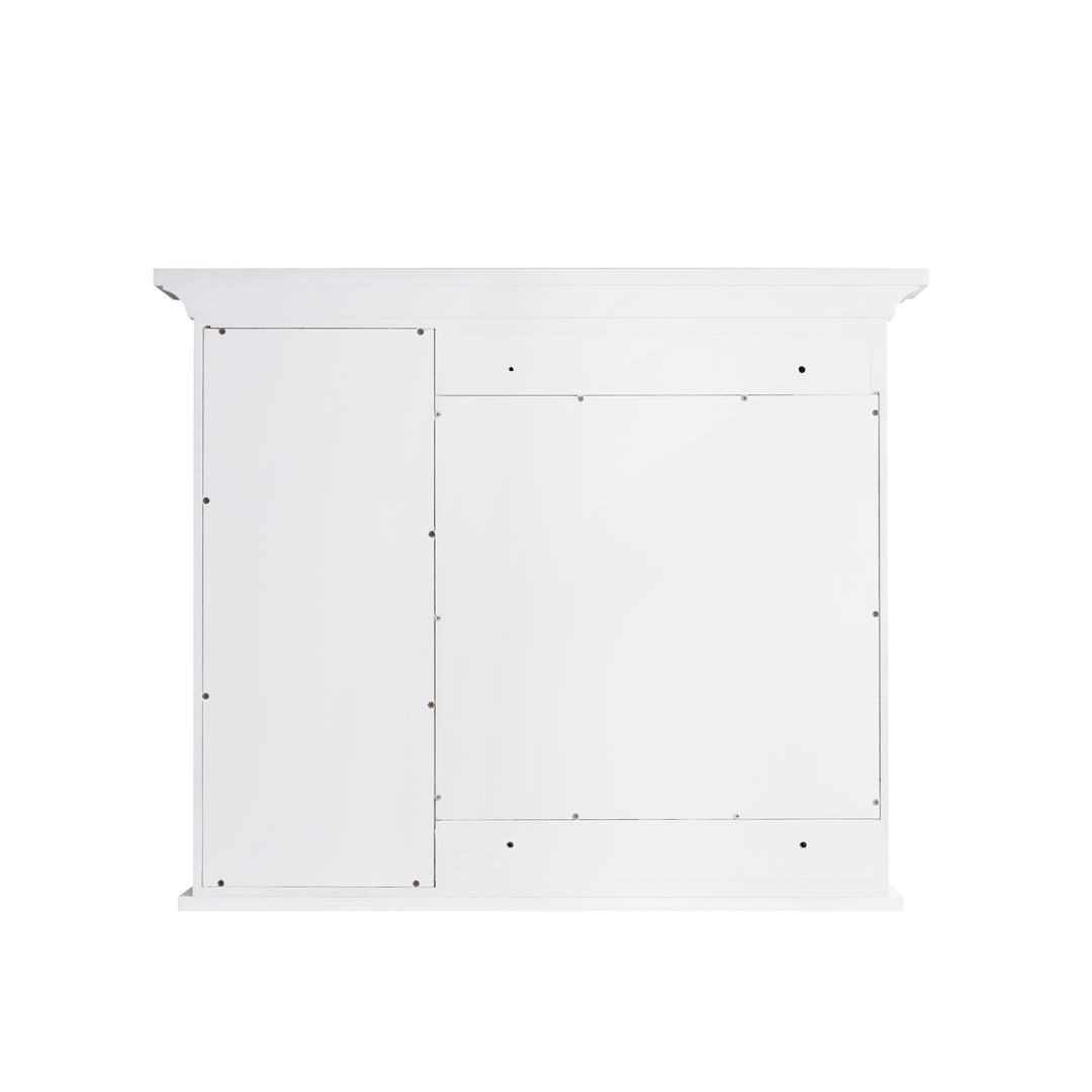 36 in.W x 30 in.H Surface-Mount Bathroom Medicine Cabinet with Mirror in White