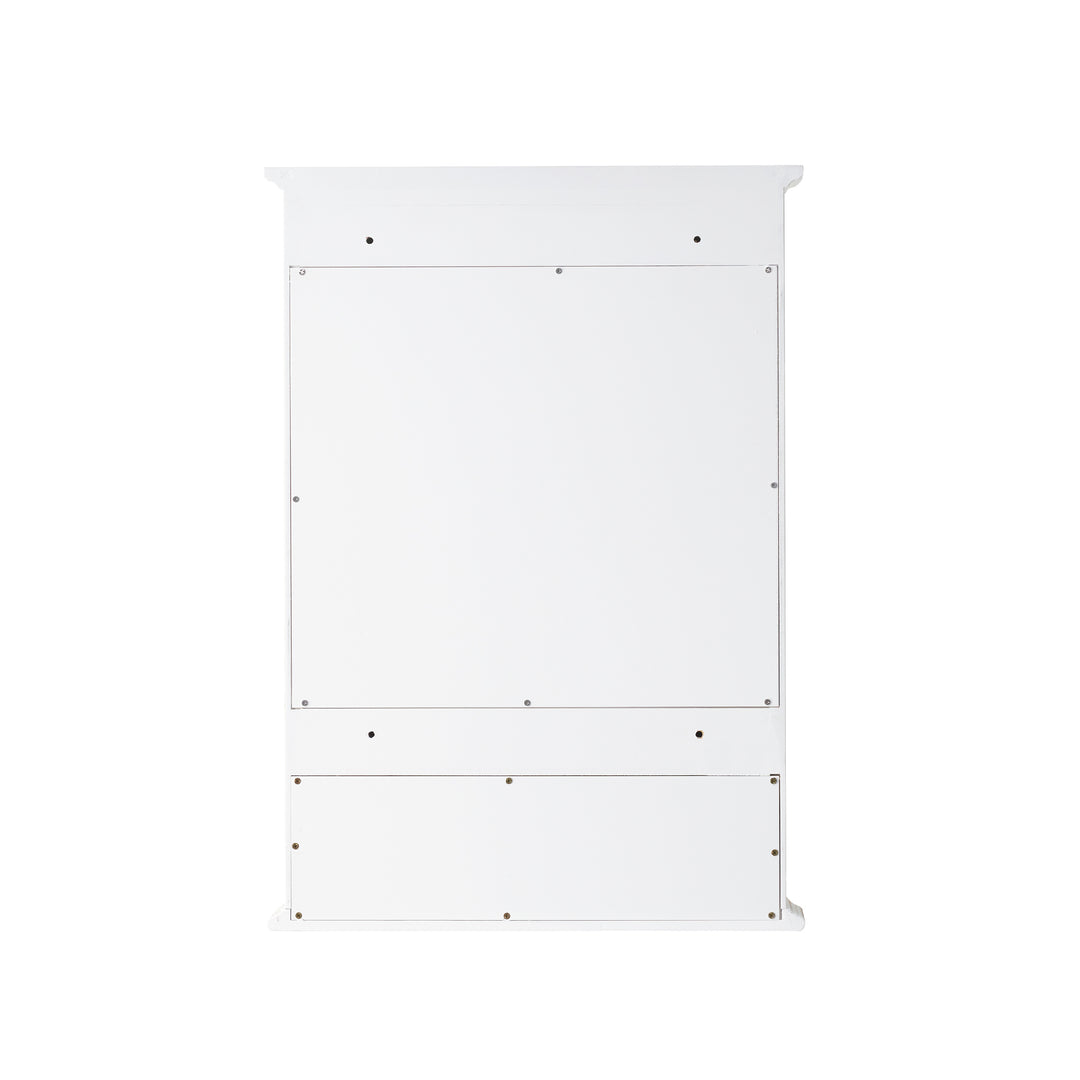 24 in.W x 34 in.H Surface-Mount Bathroom Medicine Cabinet with Mirror in White