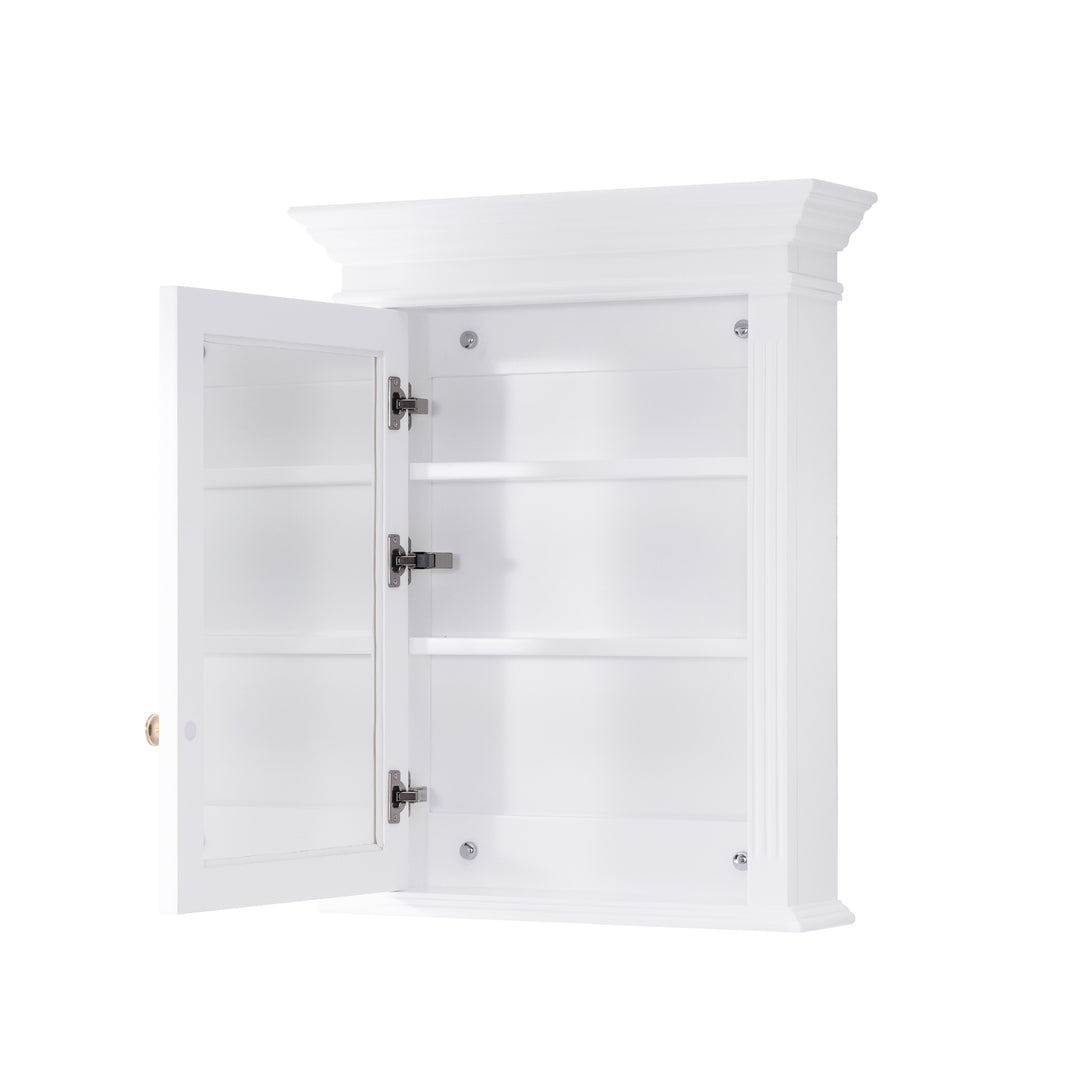 24 in. W x 30 in. H Rectangular Solid Wood Surface-Mount Medicine Cabinet with Mirror in White