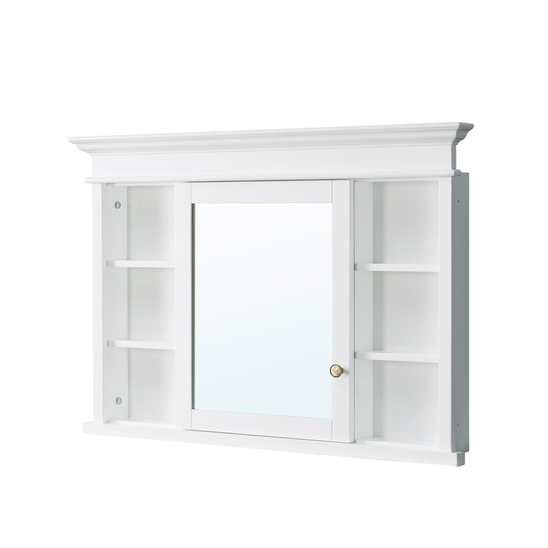 48 in.W x 32 in.H Recessed Bathroom Medicine Cabinet with Mirror in White