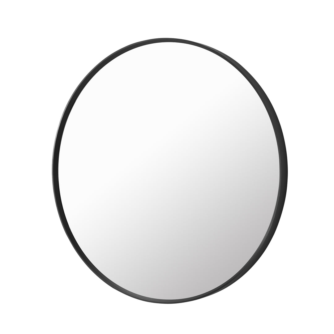 24 in. W x 24 in. H Black Modern Bathroom Mirror Round Framed Aluminum Wall Mirror