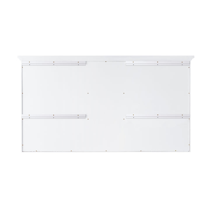 55 in. W x 30 in. H Rectangular White Solid Wood Surface-Mount Medicine Cabinet with Mirror