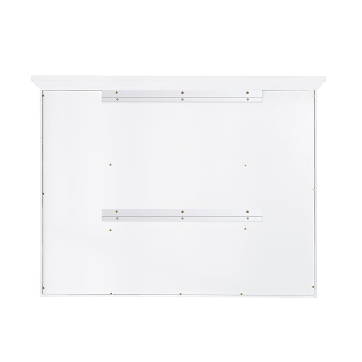 40 in. W x 30 in. H Rectangular White Solid Wood Surface-Mount Medicine Cabinet with Mirror