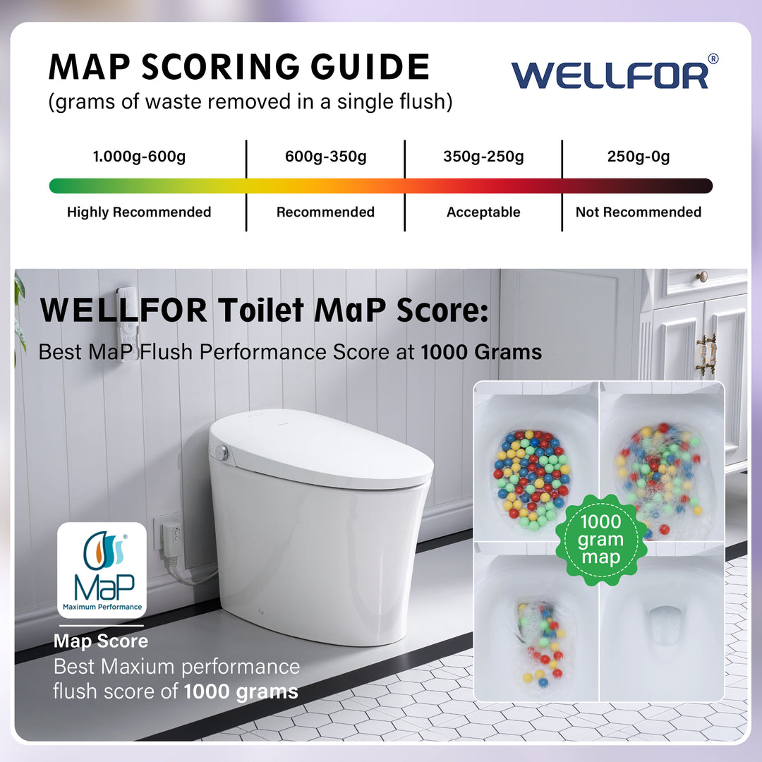 Elongated Smart Bidet Toilet in White with Built-in Tank, Foot Sensor Function, Auto Flush