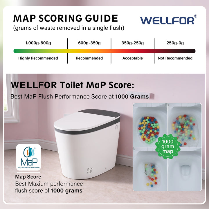 Elongated Smart Bidet Toilet in White with Built-in Tank, Foot Sensor Function, Auto Flush,LED Display