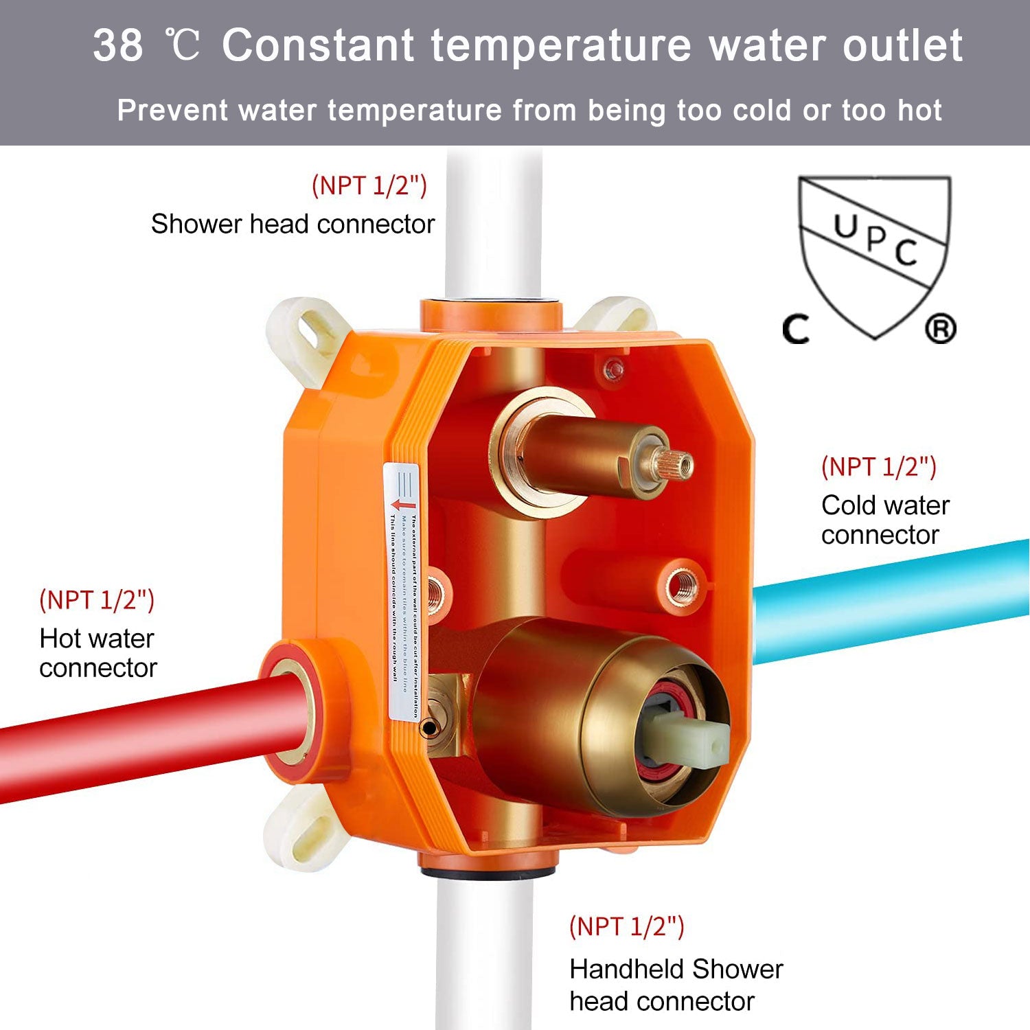 12-In Wall-Mounted Shower System with Valve