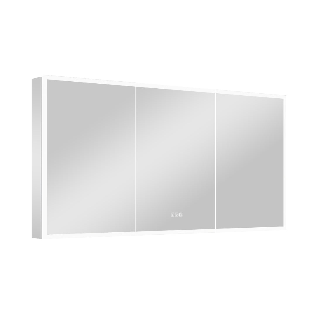 60 in. x 30 in. Rectangular Recessed/Surface Mount Medicine Cabinet with Mirror and LED Light