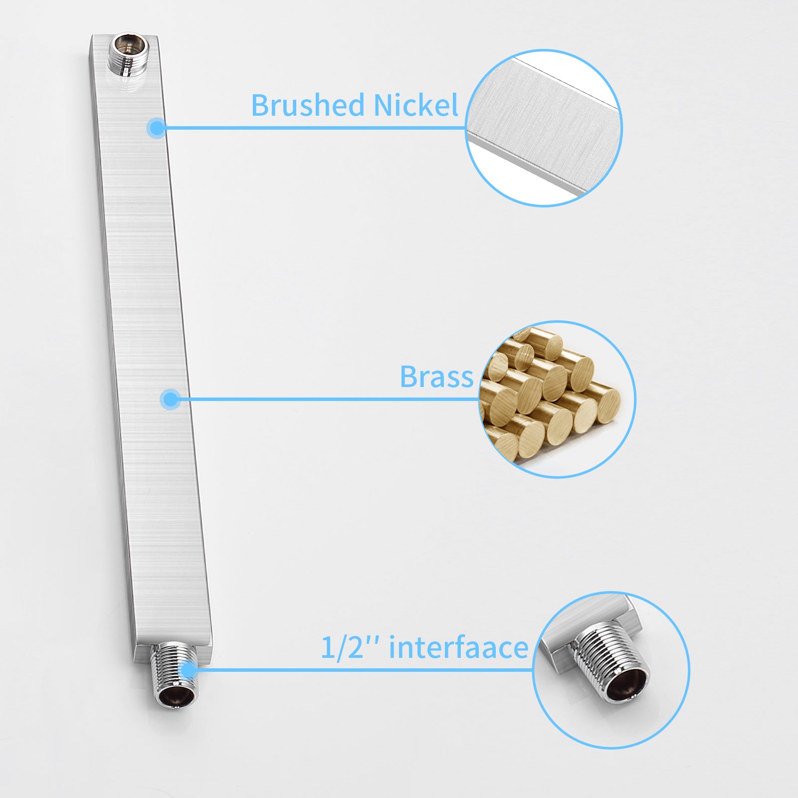 12-In Wall-Mounted Shower System with Valve