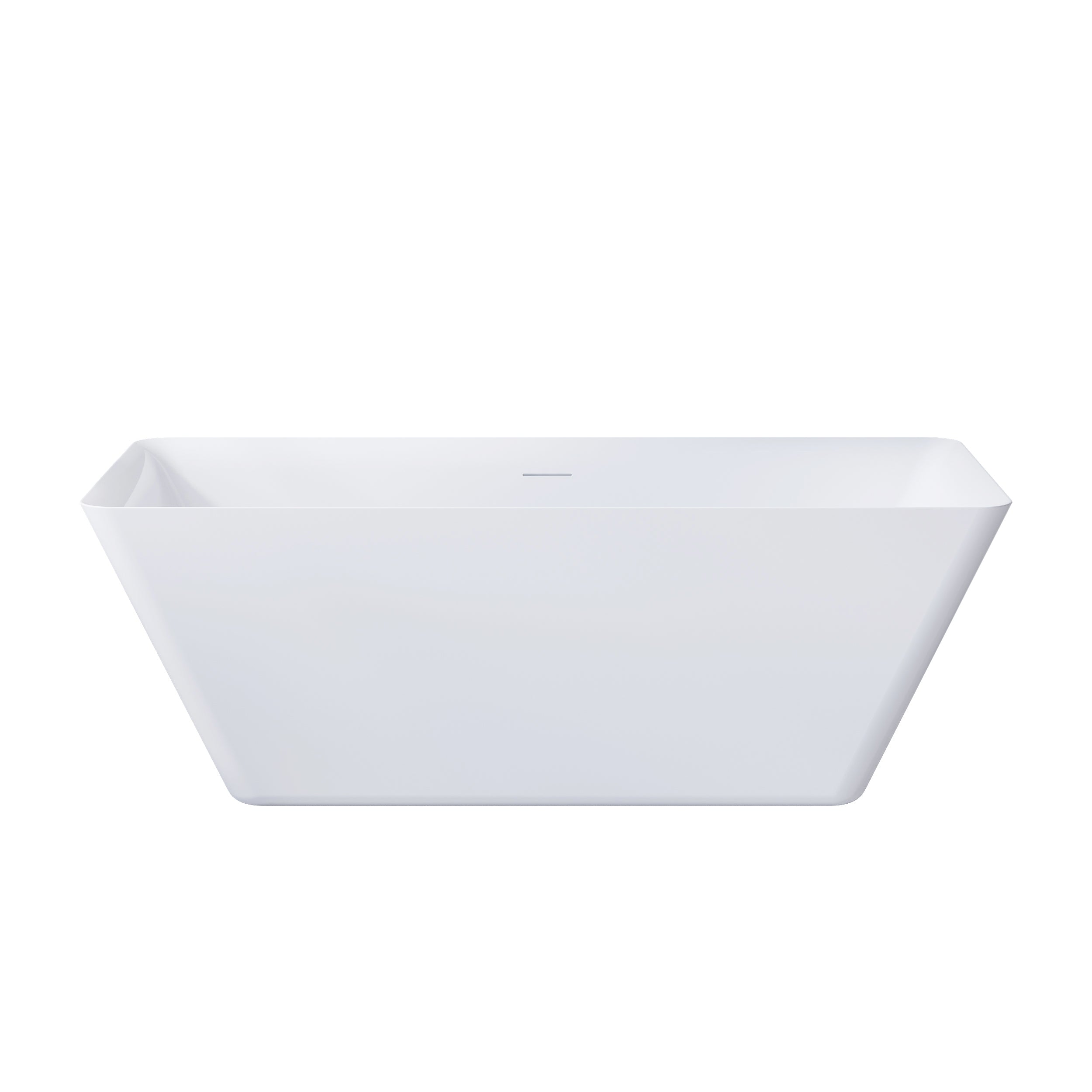 66" Freestanding Glossy White Acrylic Bathtub with Overflow and Drain