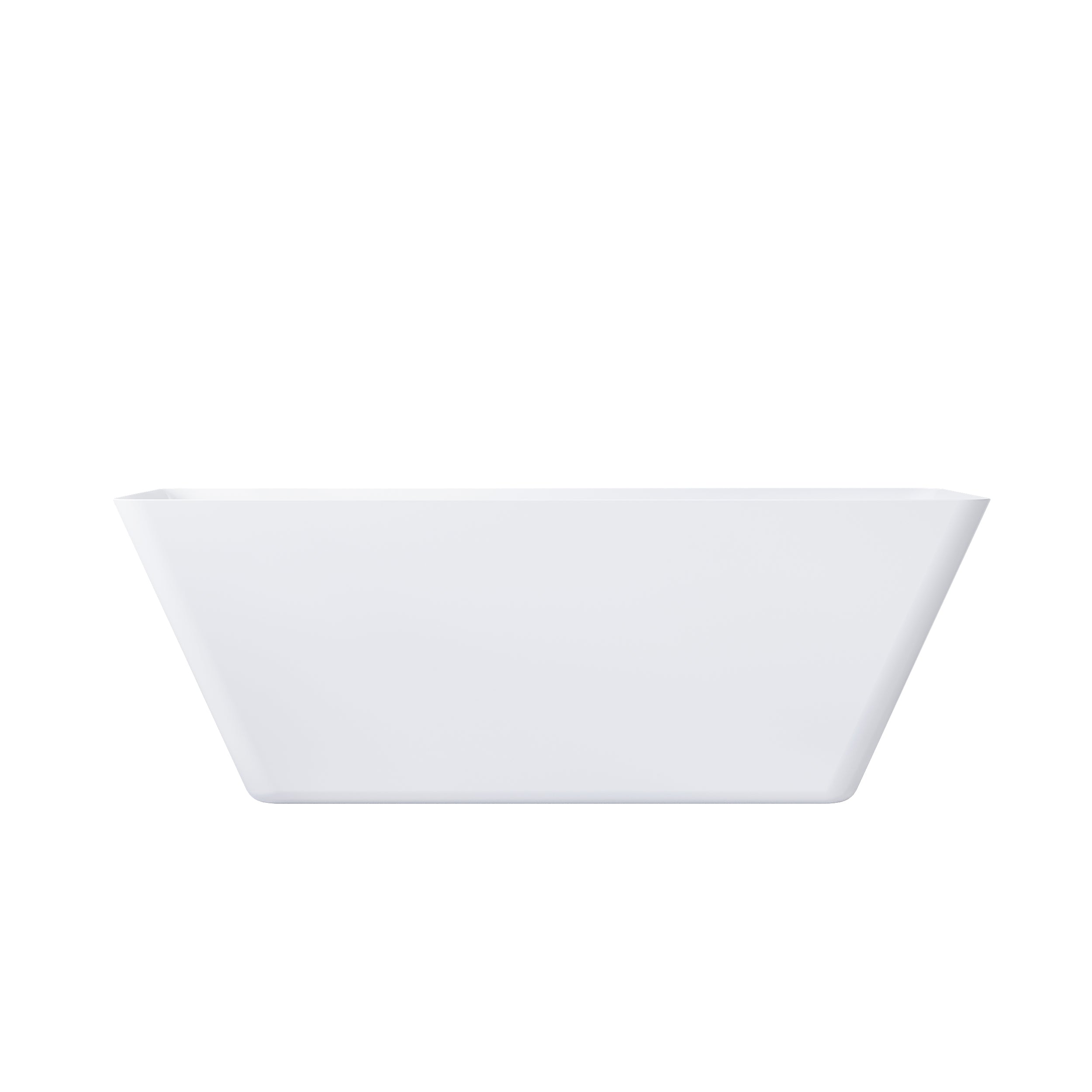 66" Freestanding Glossy White Acrylic Bathtub with Overflow and Drain