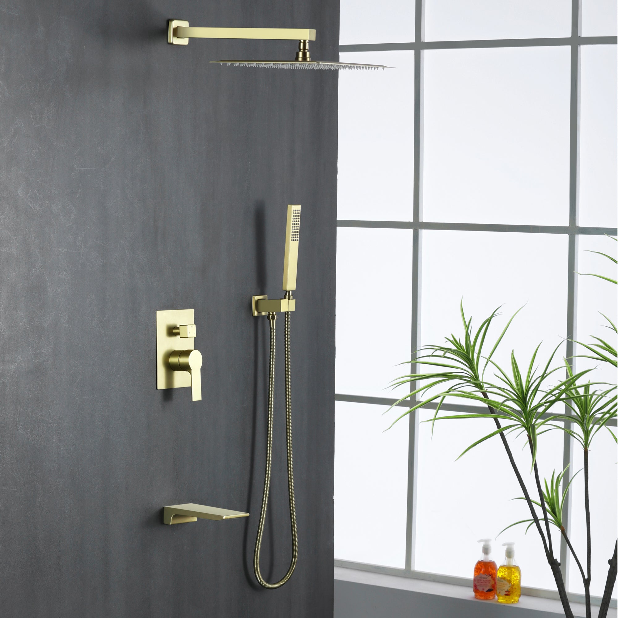 Brushed Gold Shower Head