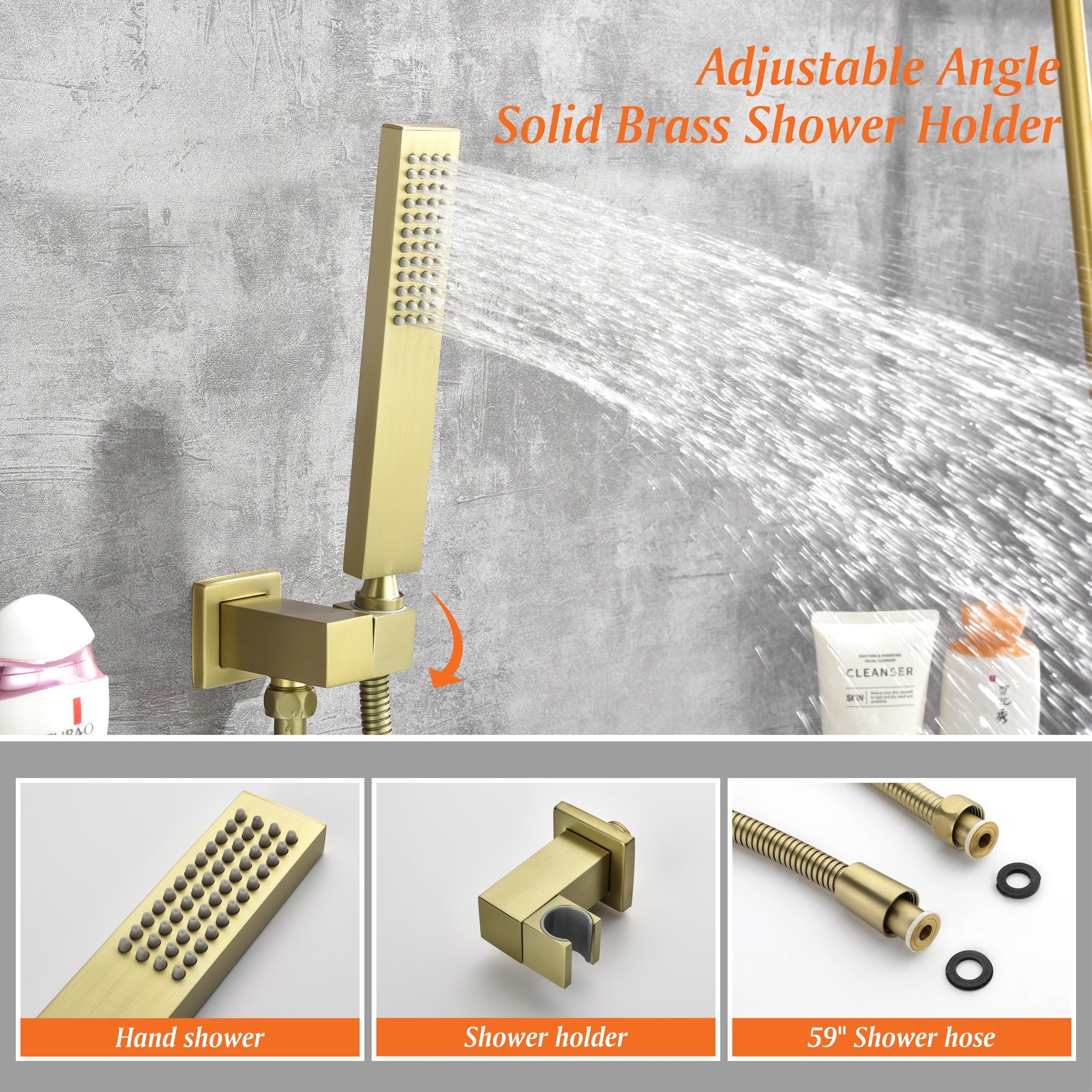 Single Handle Tub Faucet with Hand Shower and Openwork Platform