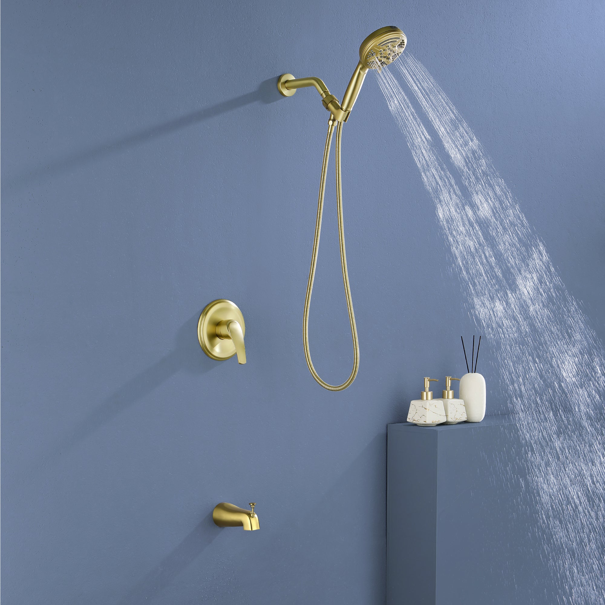 9-function Hand Shower and Bathtub Faucet