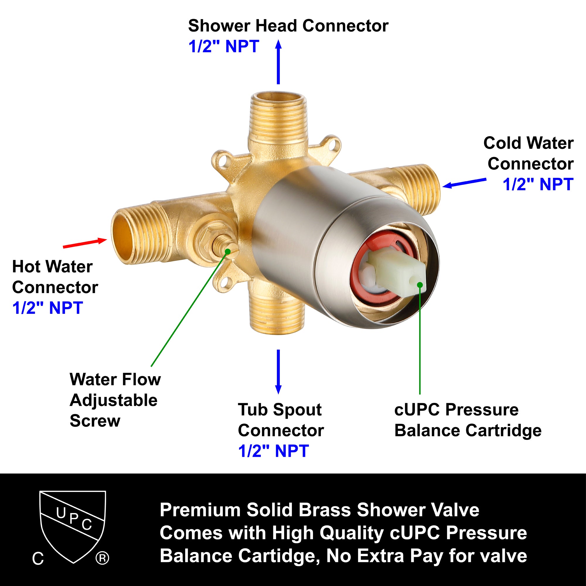 9-function Hand Shower and Bathtub Faucet