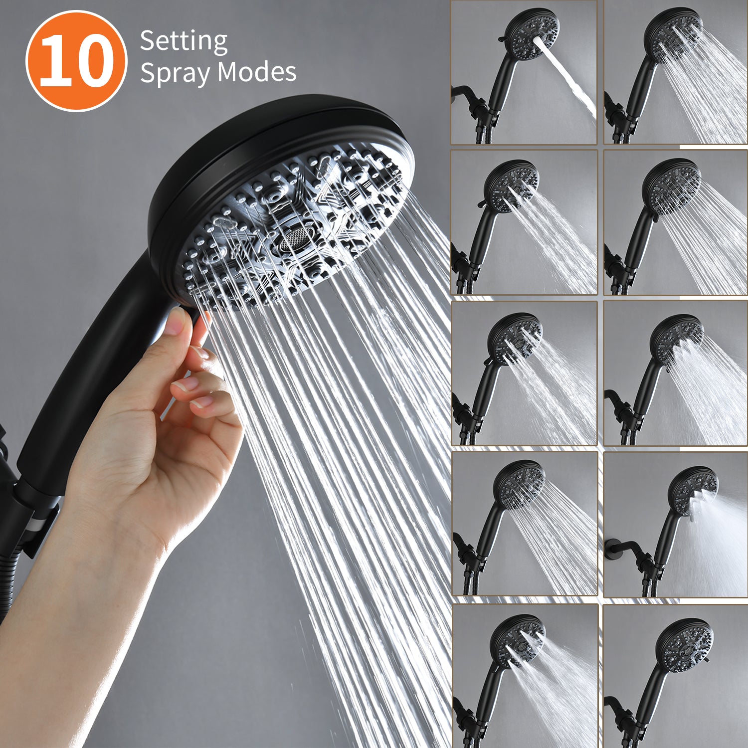 10-function Hand Shower and Bathtub Faucet