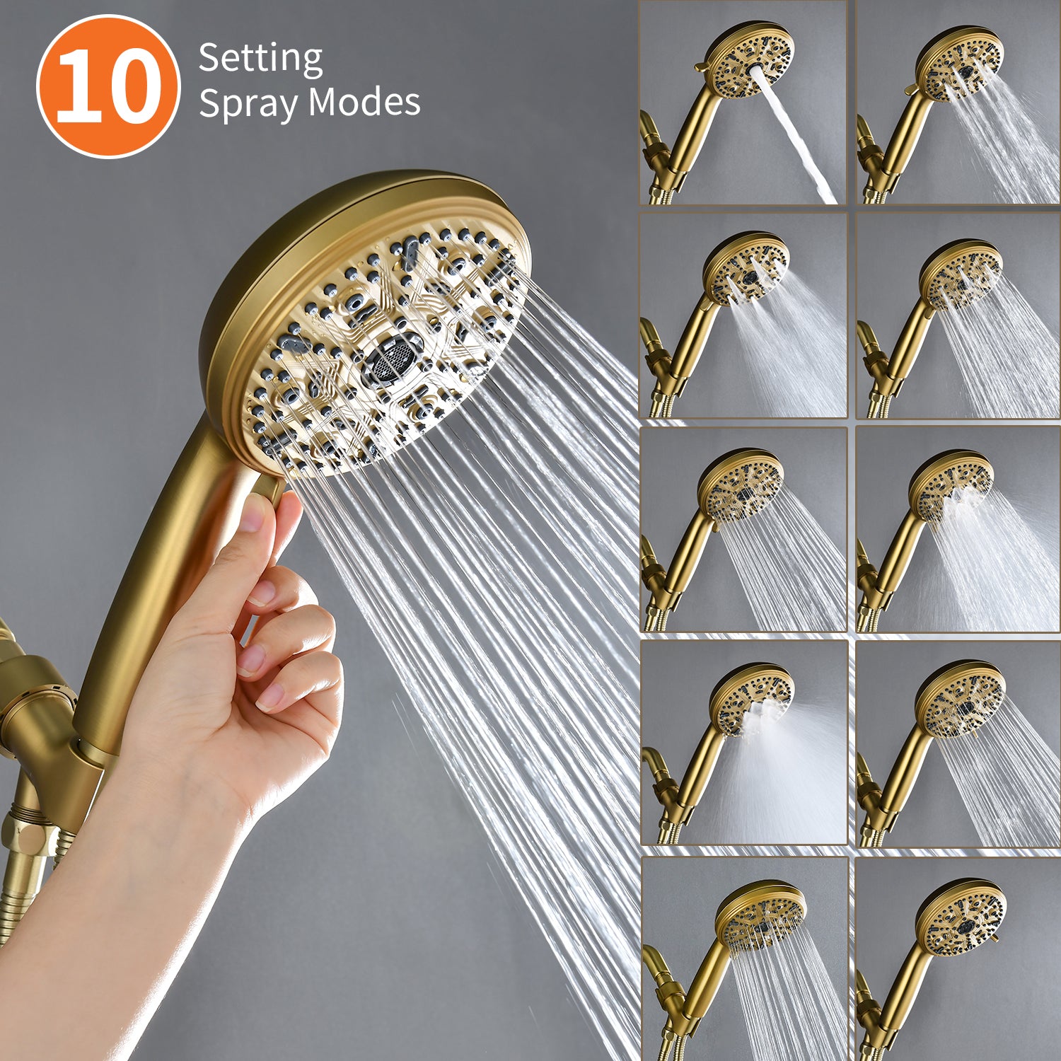 10-function Hand Shower and Bathtub Faucet