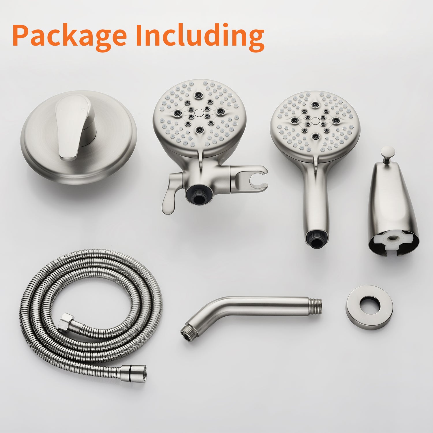 Brushed Nickel 5-function Hand Shower and Bathtub Faucet