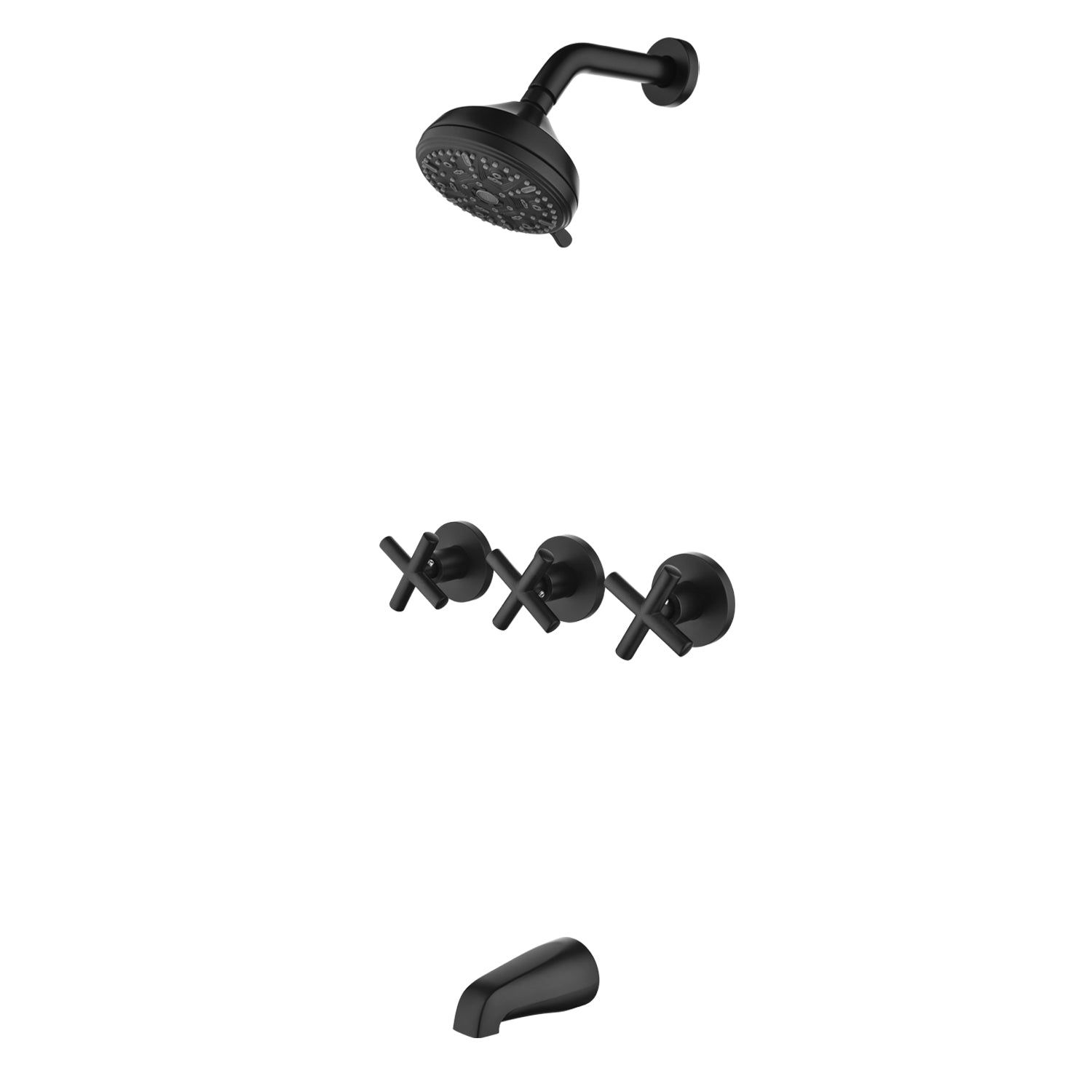 Matte Black 10-function Overhead Shower and Bathtub Faucet