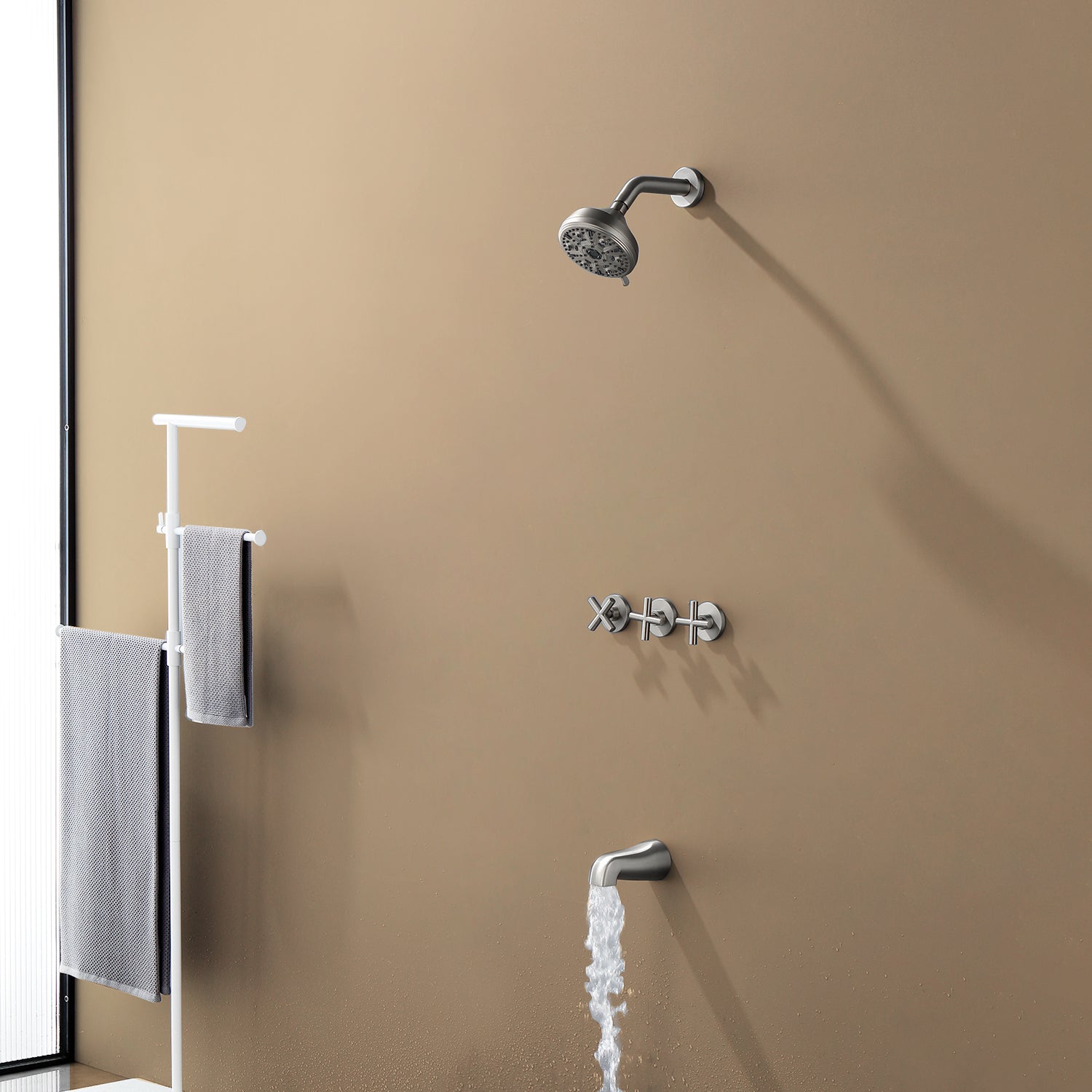 10-function Overhead Shower and Bathtub Faucet