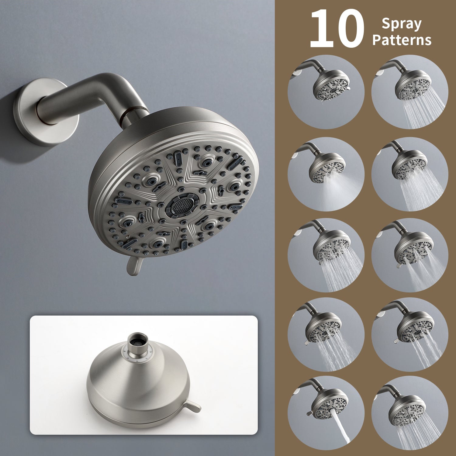 10-function Overhead Shower and Bathtub Faucet