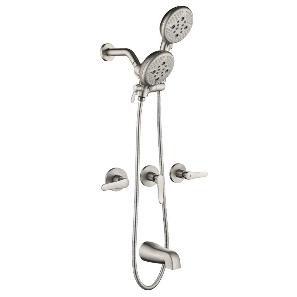 Dual Heads Shower Faucet with 5-Spray Function Shower System