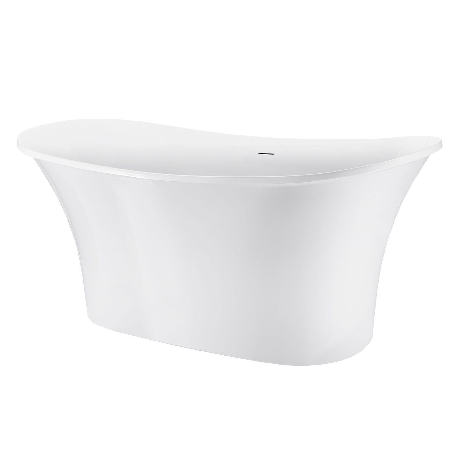 67" Acrylic Double Slipper Freestanding Flatbottom Non-Whirlpool Bathtub in White