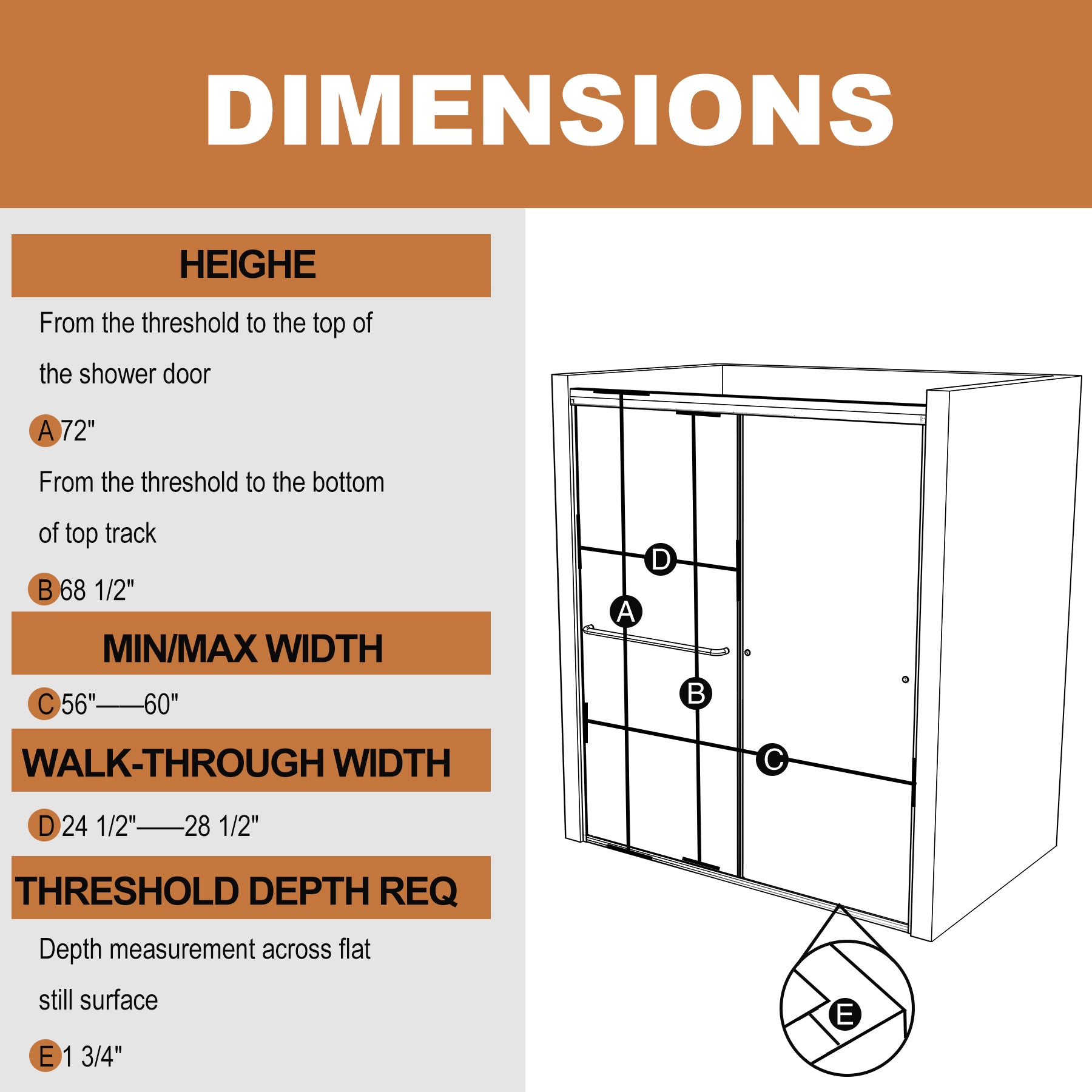 Tempered Glass Shower Door