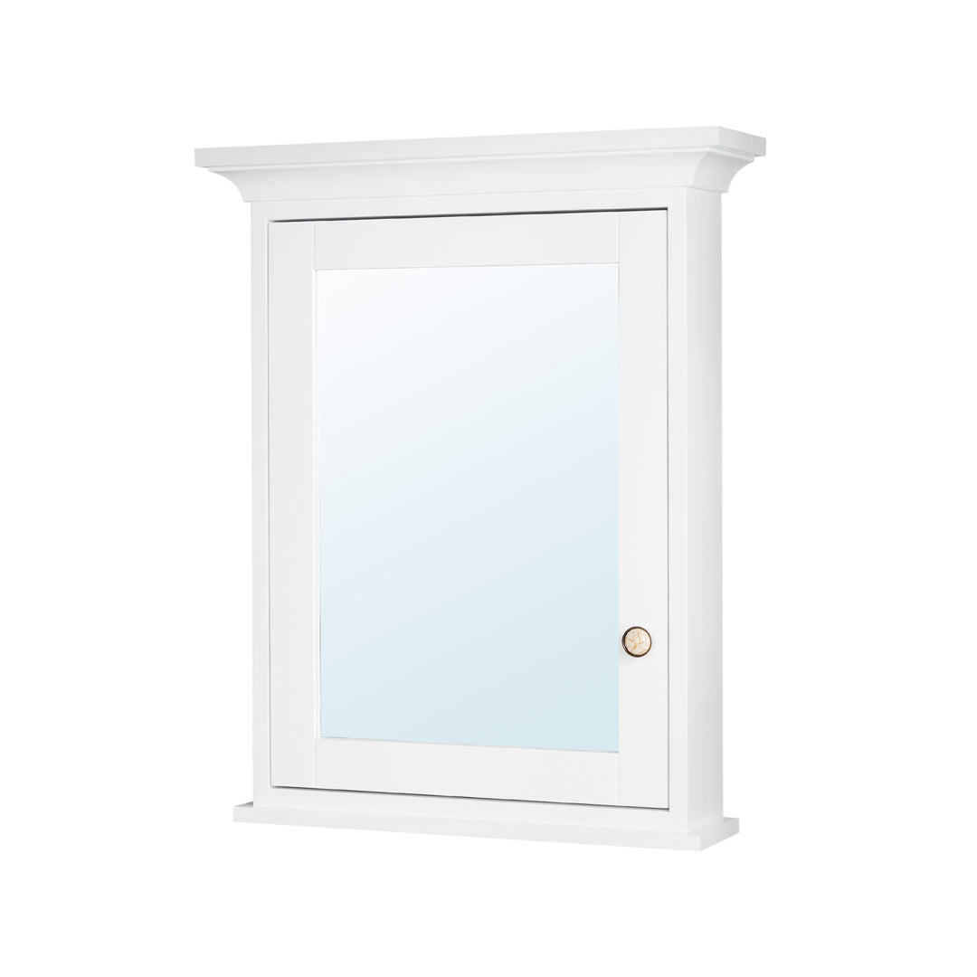 24 in.W x 30 in.H Surface-Mount Bathroom Medicine Cabinet with Mirror in White