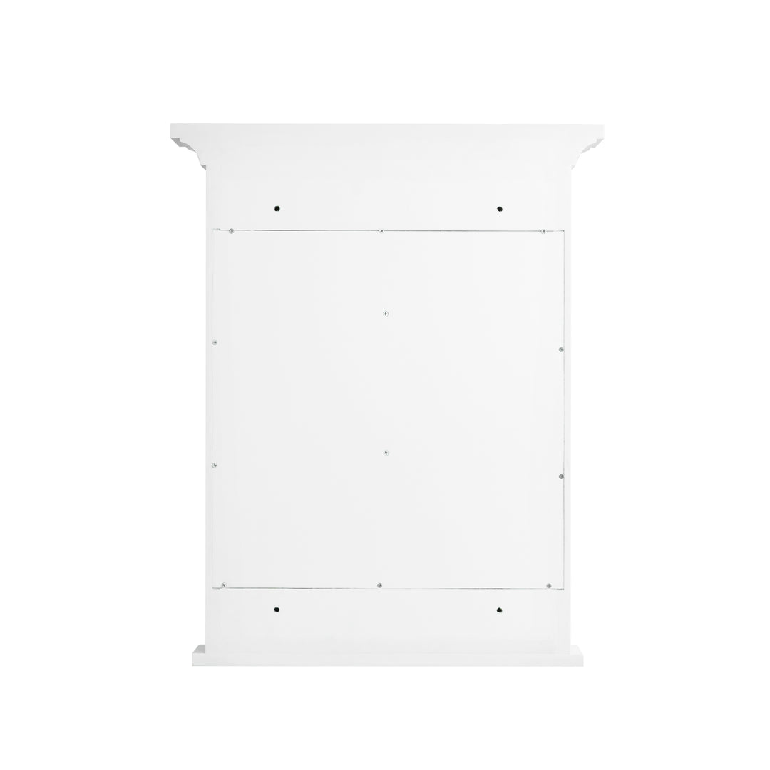 24 in.W x 30 in.H Surface-Mount Bathroom Medicine Cabinet with Mirror in White