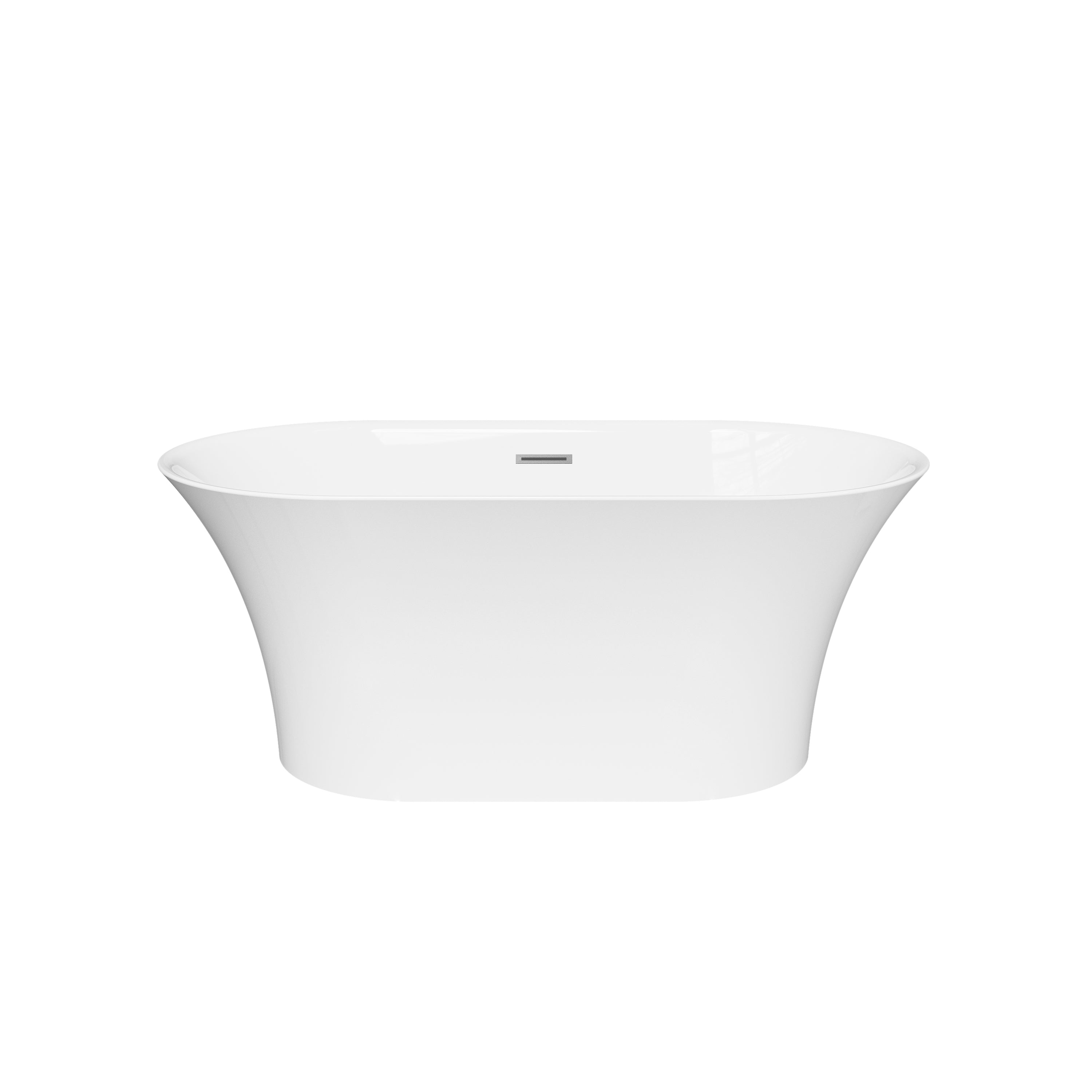 59" Acrylic Freestanding Bathtub Contemporary Soaking Tub Glossy White