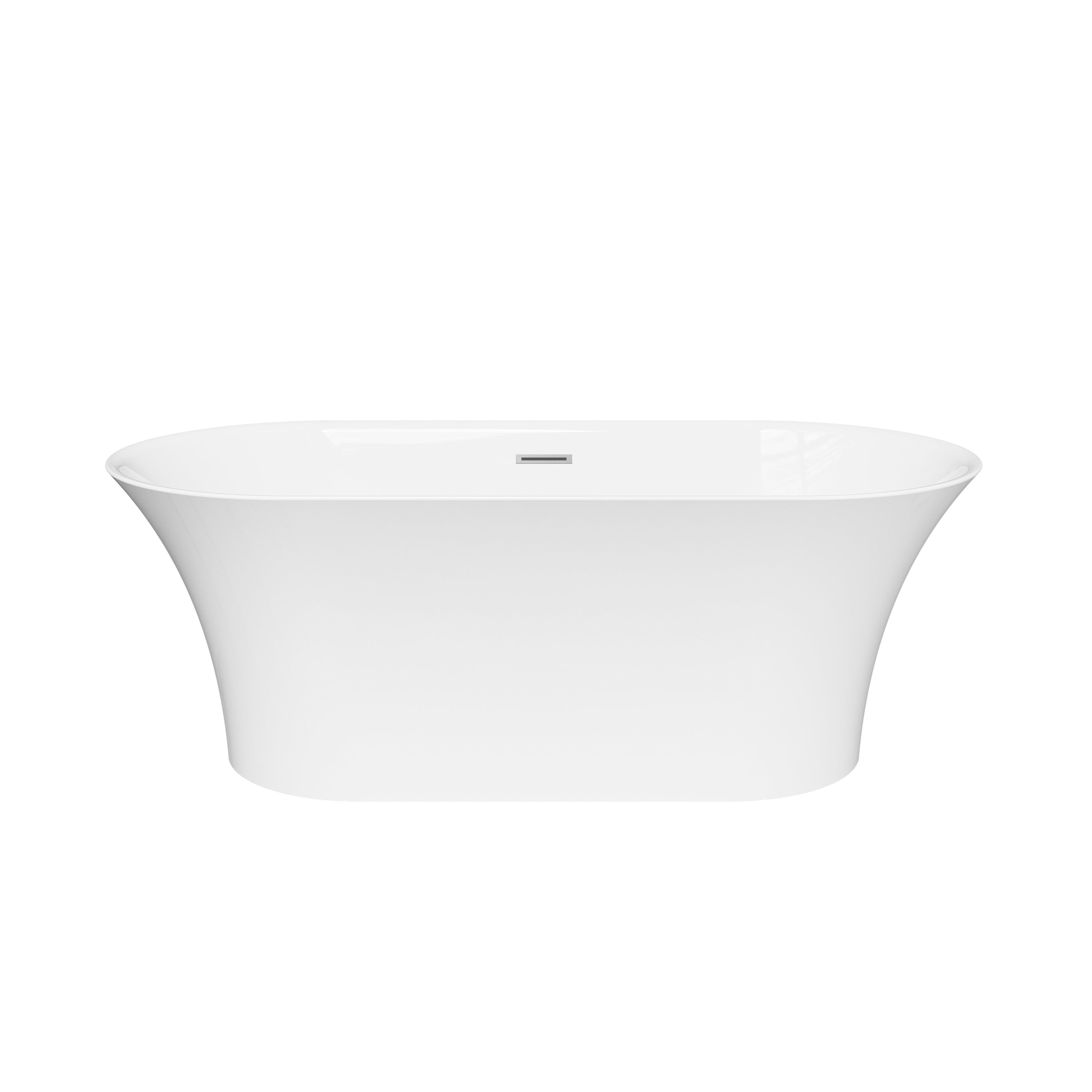 67" Acrylic Freestanding Bathtub Contemporary Soaking Tub Glossy White