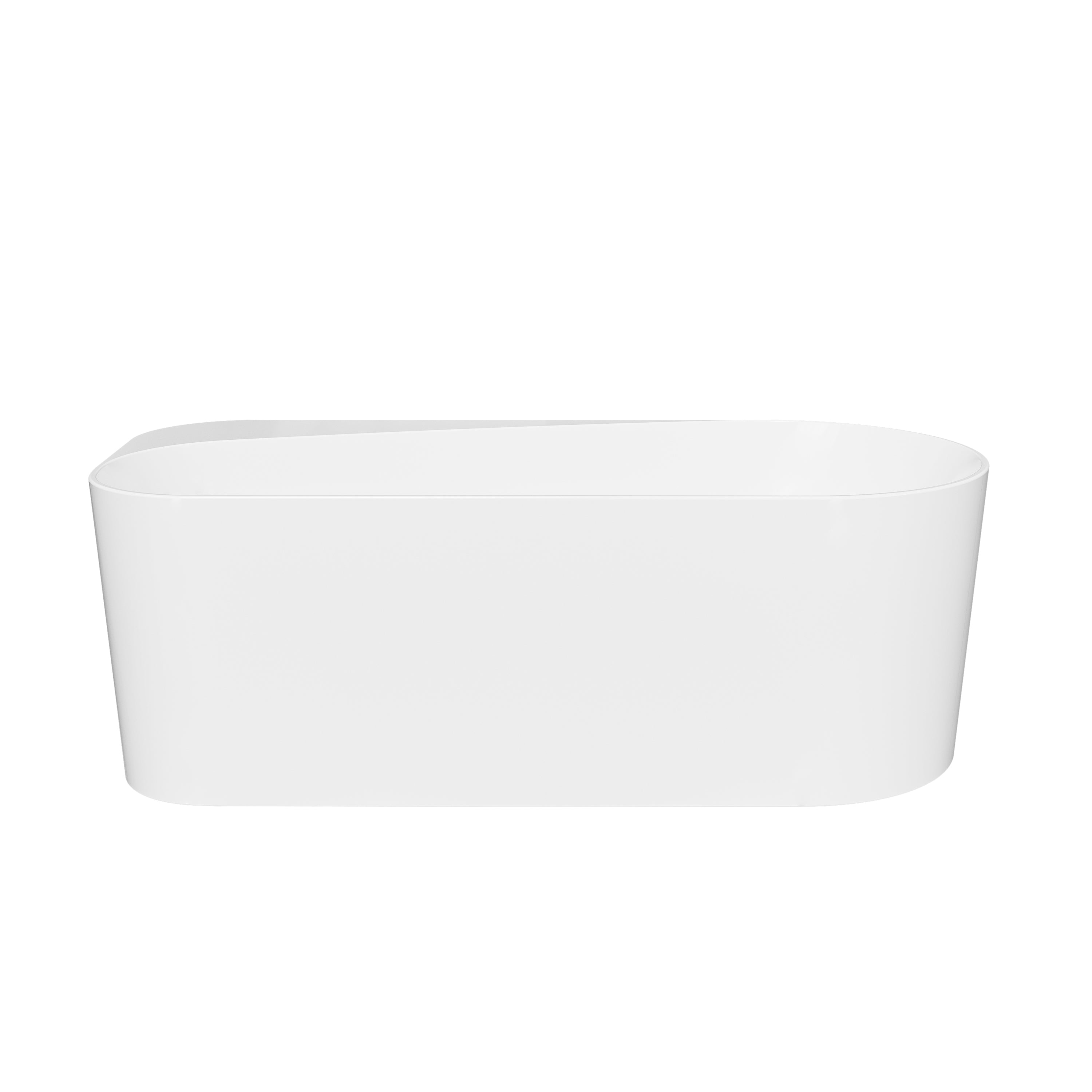 67" Freestanding Acrylic Bathtub Contemporary Soaking Tub in Glossy White