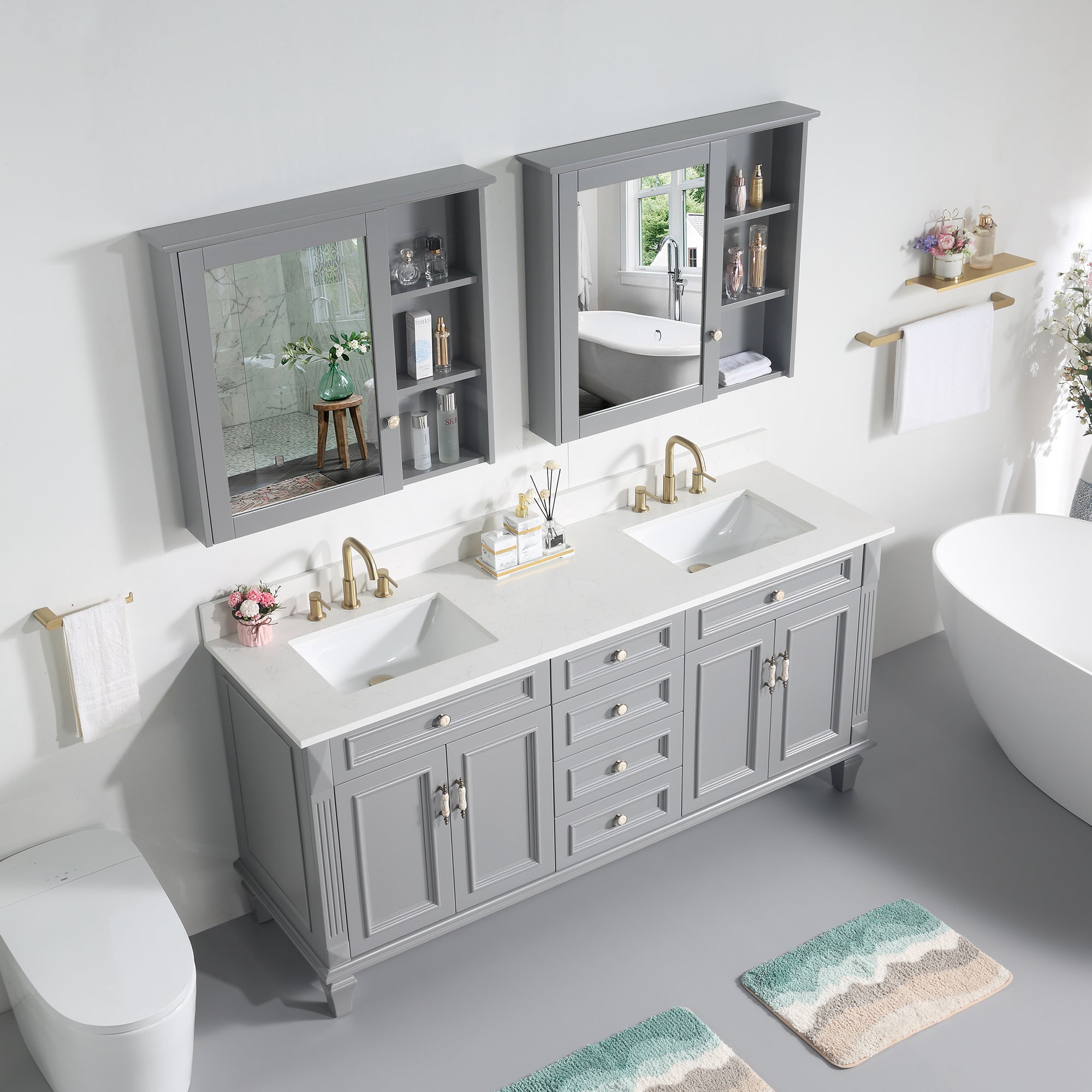 72 In Double Sink Bathroom Vanity