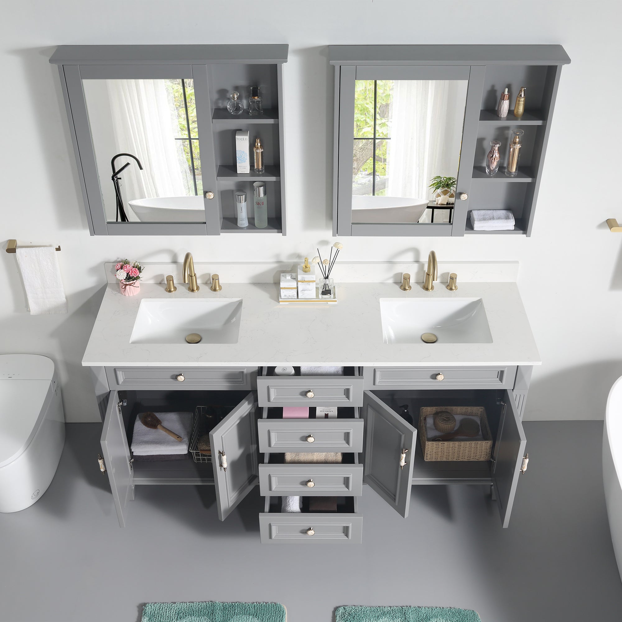 Bathroom Vanity With Backsplash