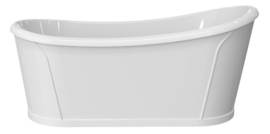 66" White Acrylic Freestanding Bathtub with Integrated Slotted Overflow